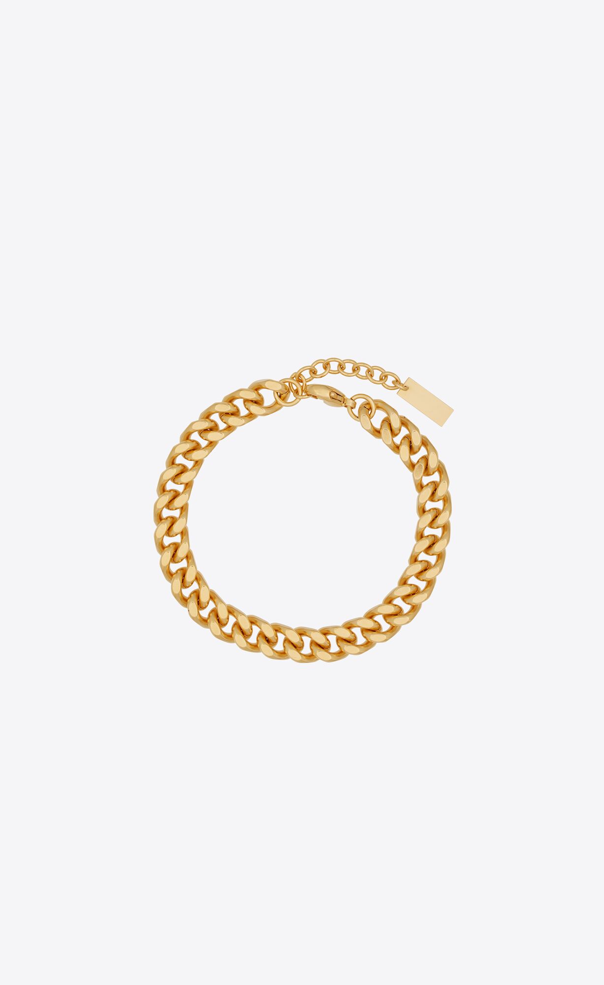 YSL Medium Curb Chain Bracelet In Metal Zlate | 07364-MGCZ