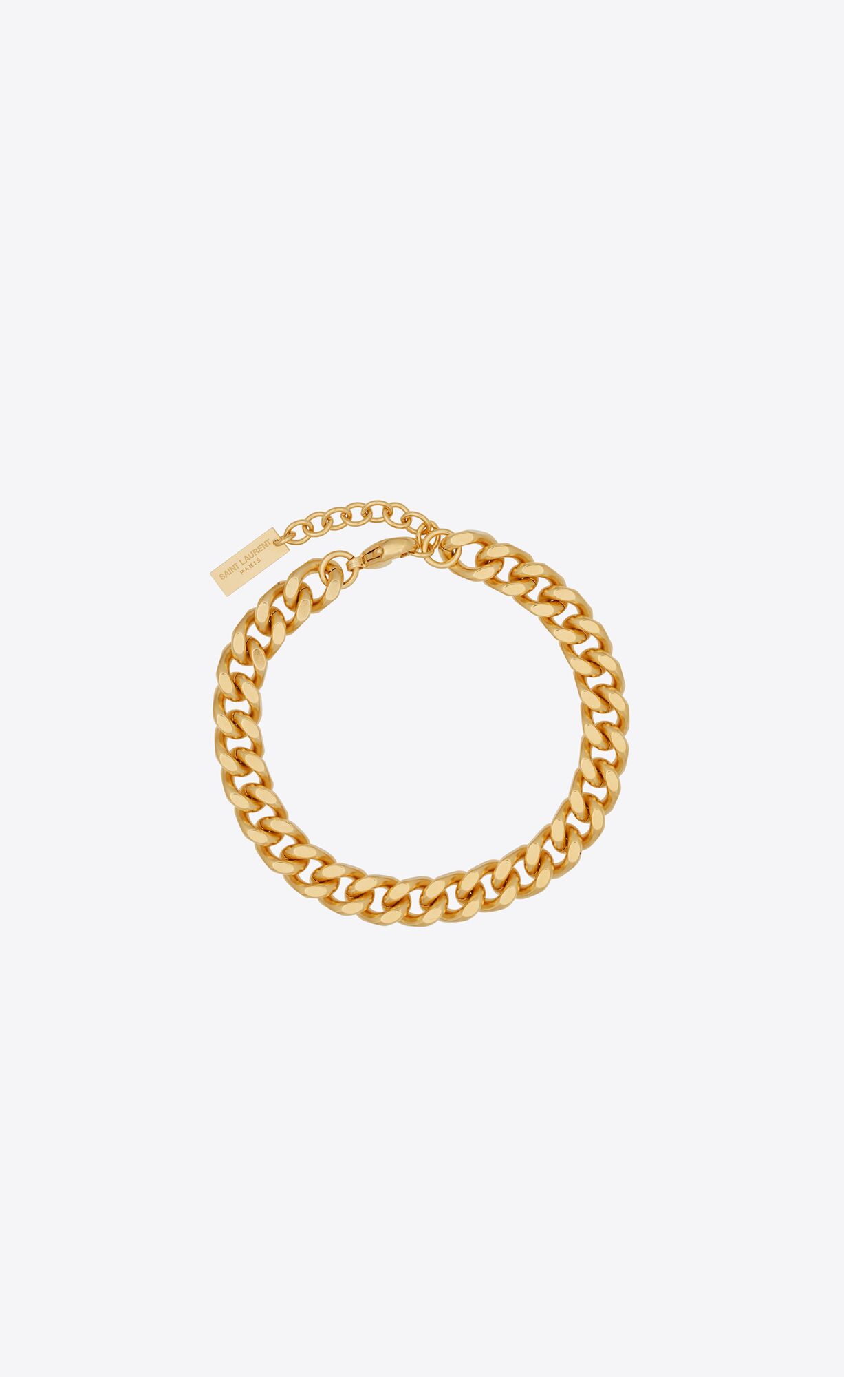 YSL Medium Curb Chain Bracelet In Metal Zlate | 07364-MGCZ