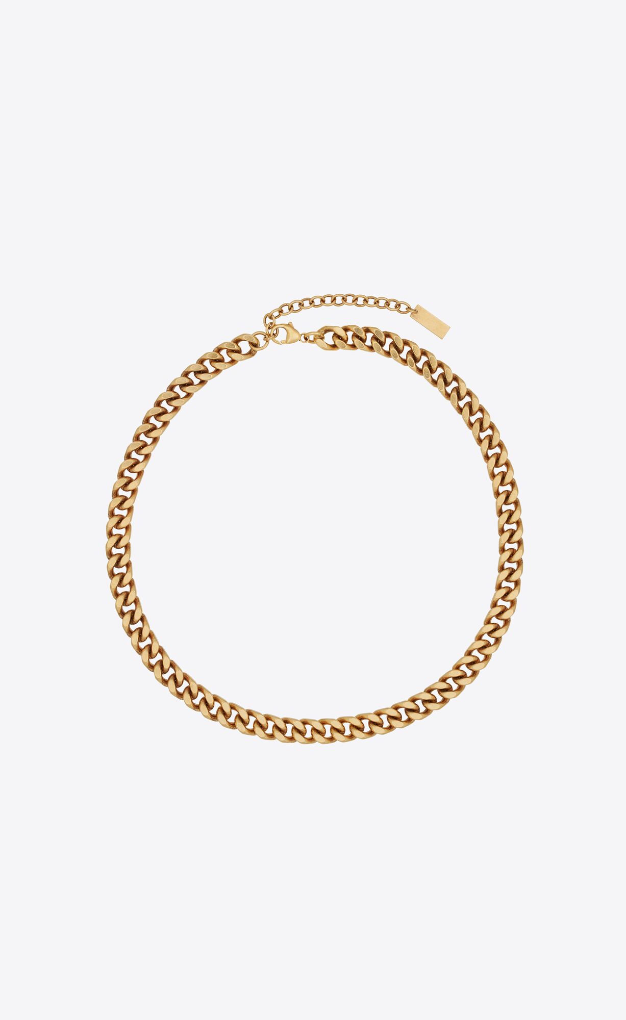 YSL Medium Curb Chain Necklace In Metal Zlate | 48015-AOSZ