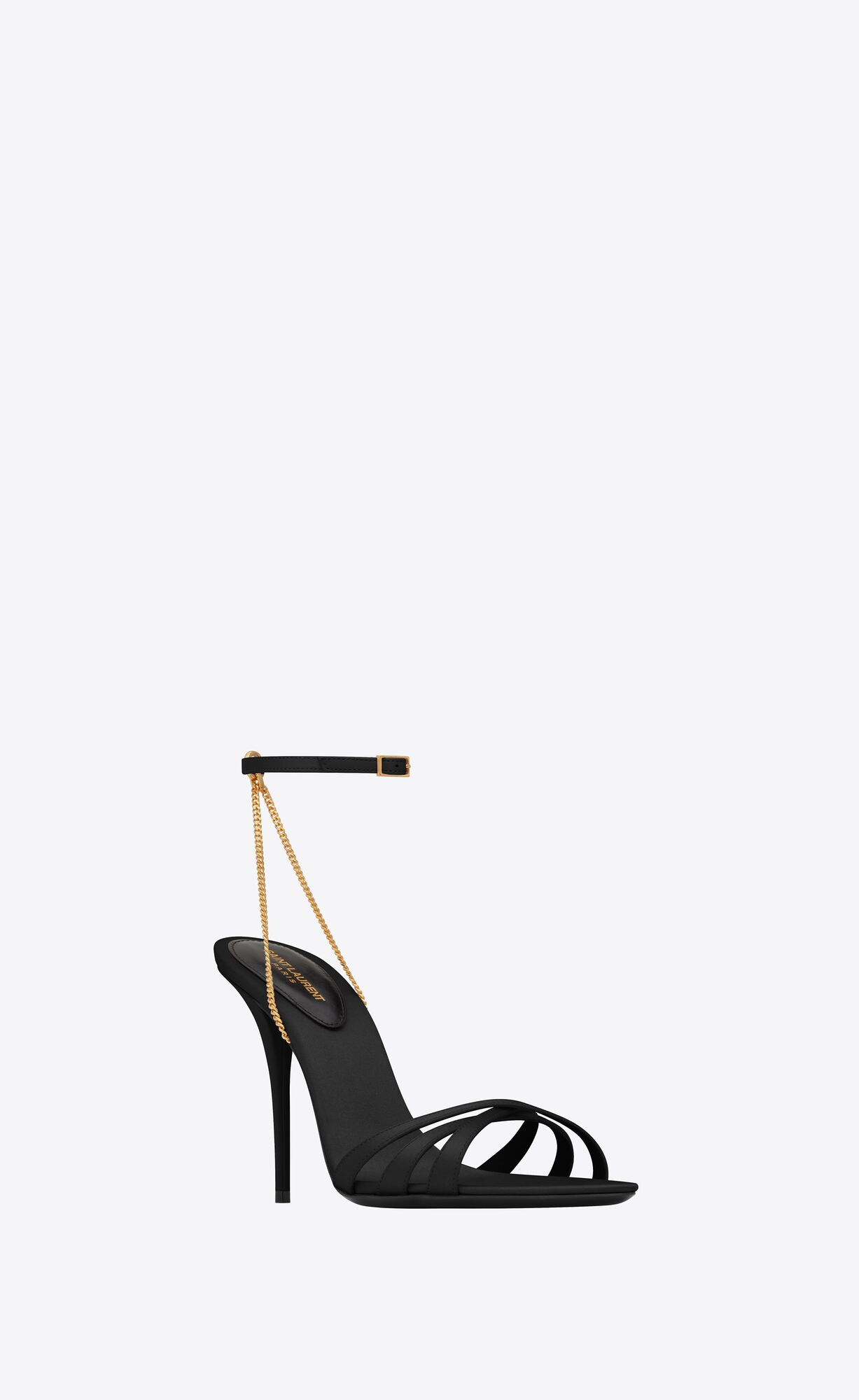 YSL Melody Sandals In Crepe Satin Čierne | 91835-MKHY