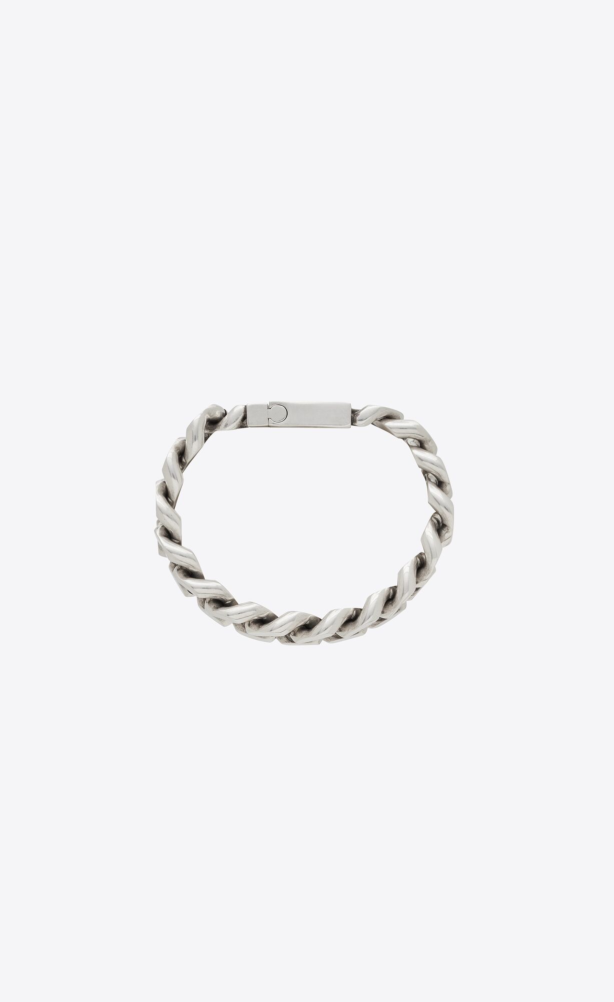 YSL Metal Curb Chain Bracelet Strieborne | 03824-GKLX