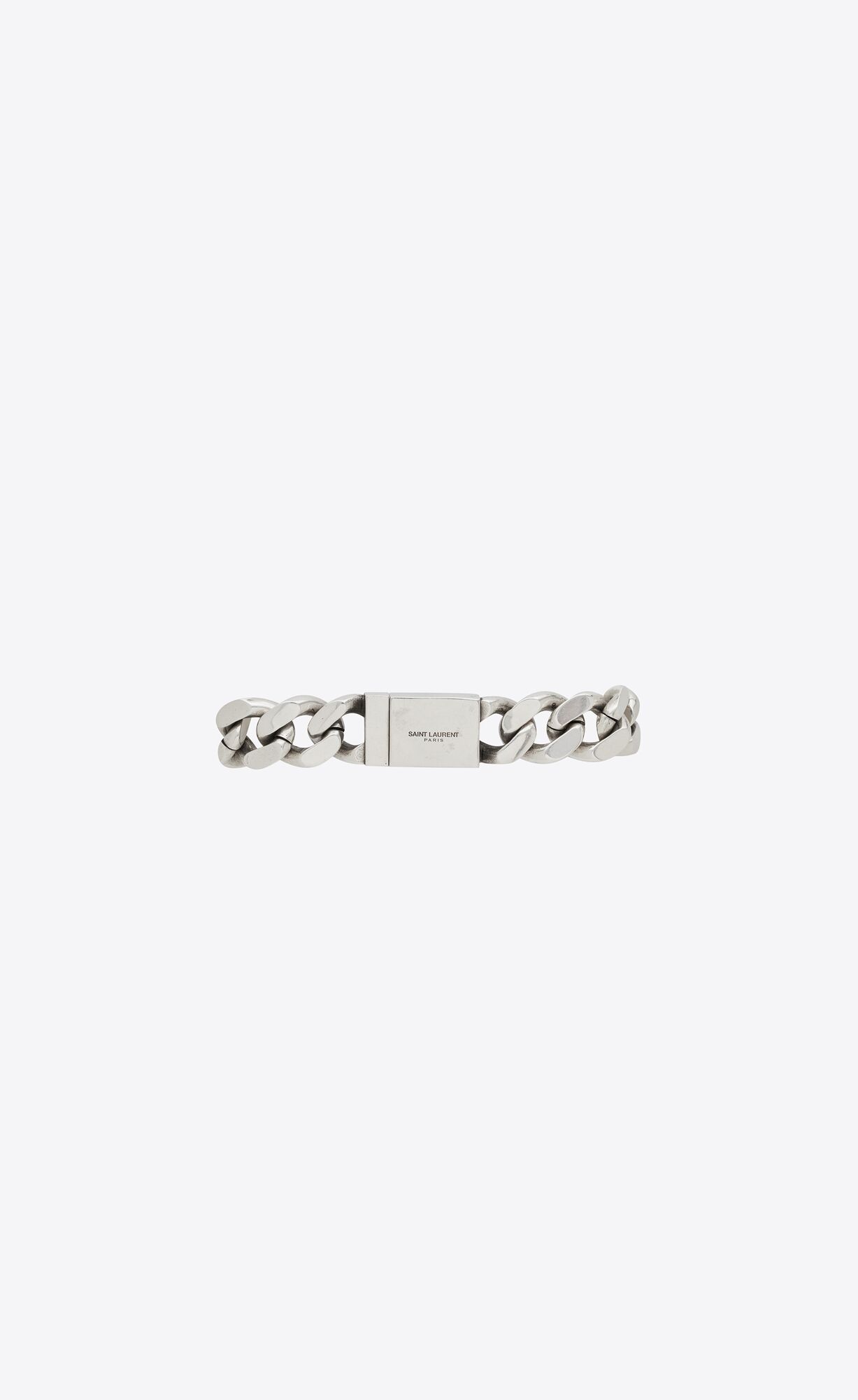 YSL Metal Curb Chain Bracelet Strieborne | 03824-GKLX