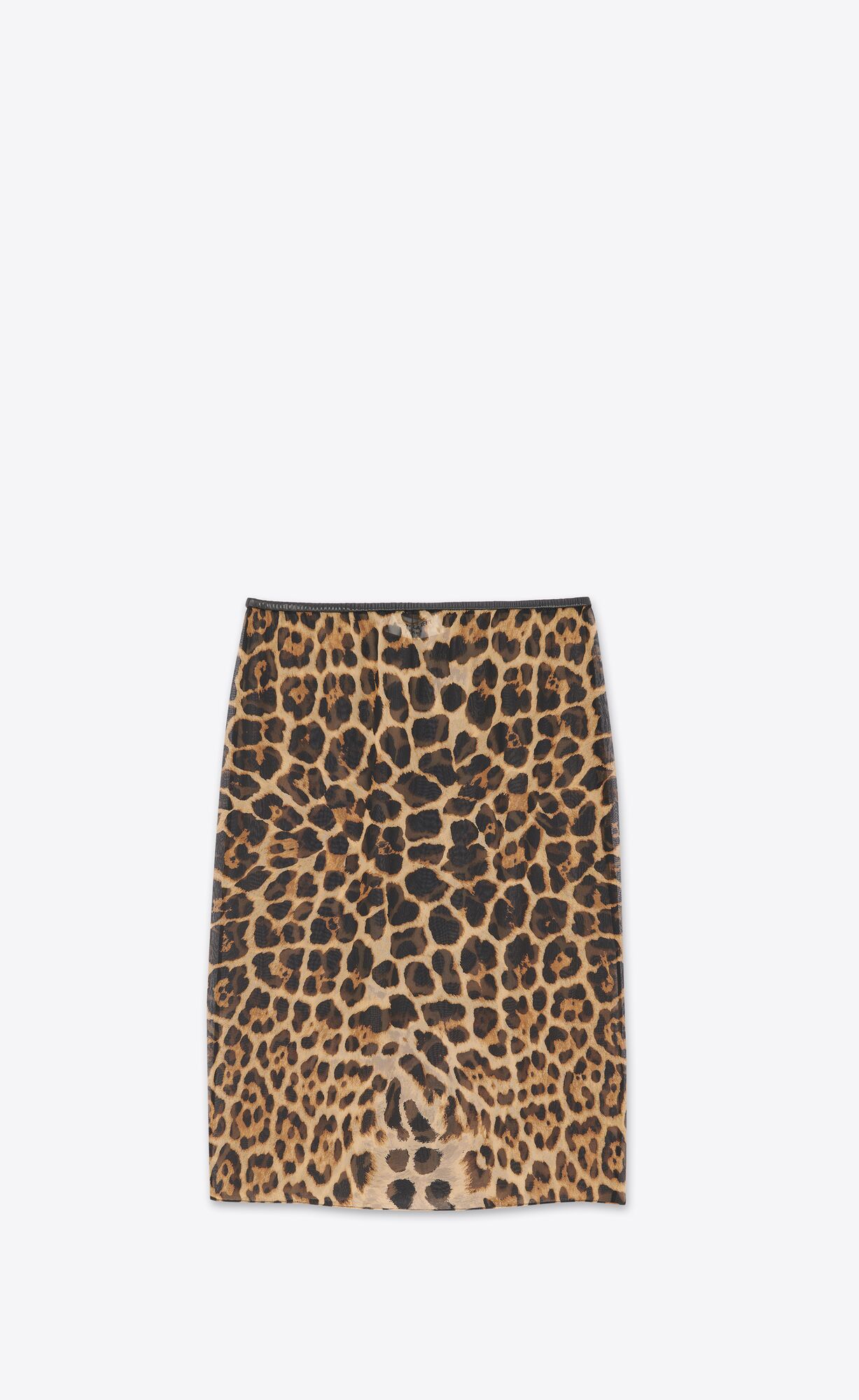 YSL Midi Skirt In Leopard Silk Georgette Leopardie | 18730-ESVQ