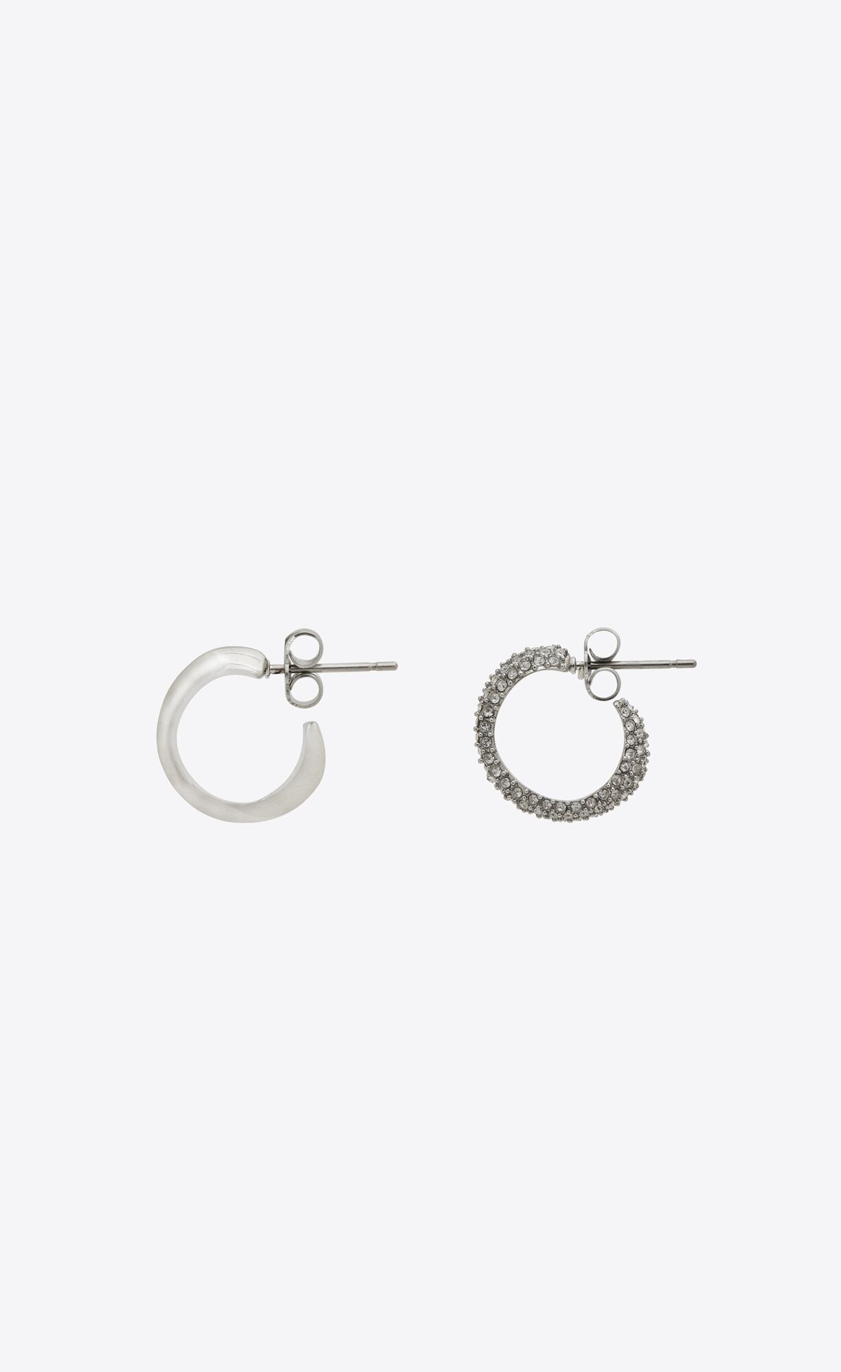 YSL Mini Hoop Earrings In Metal Palladium | 47250-HTPQ