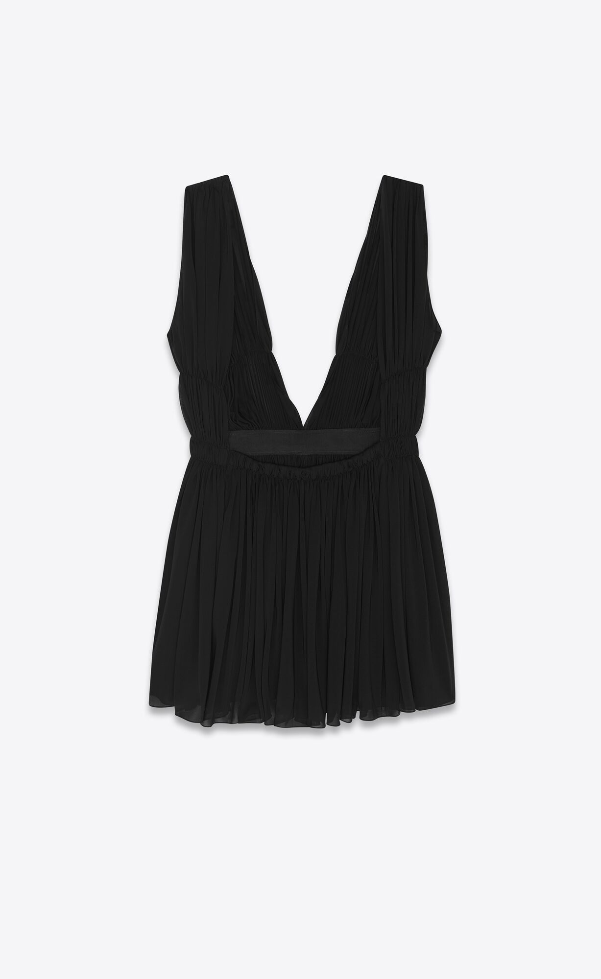 YSL Mini-dress In Jersey Voile Noir | 58902-WMDK