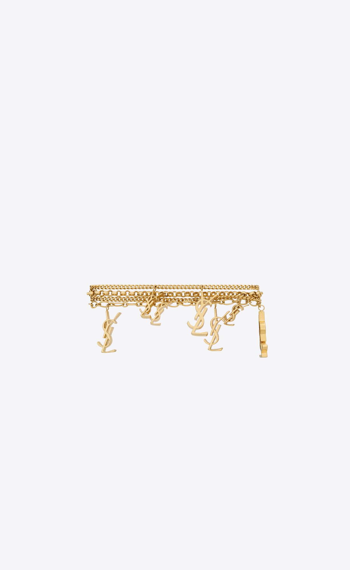 YSL Multi Cassandre Bracelet In Metal And Rhinestone Zlate | 20953-XDOE