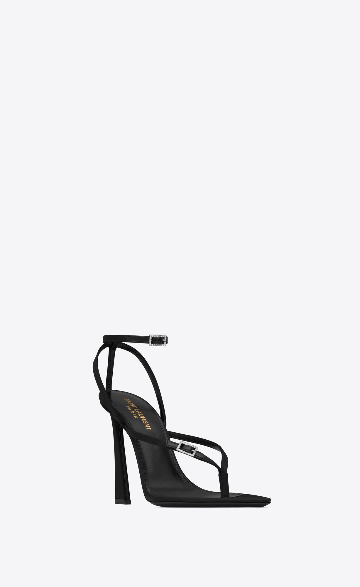 YSL Nadja Sandals In Crepe Satin Čierne | 86513-HBCJ