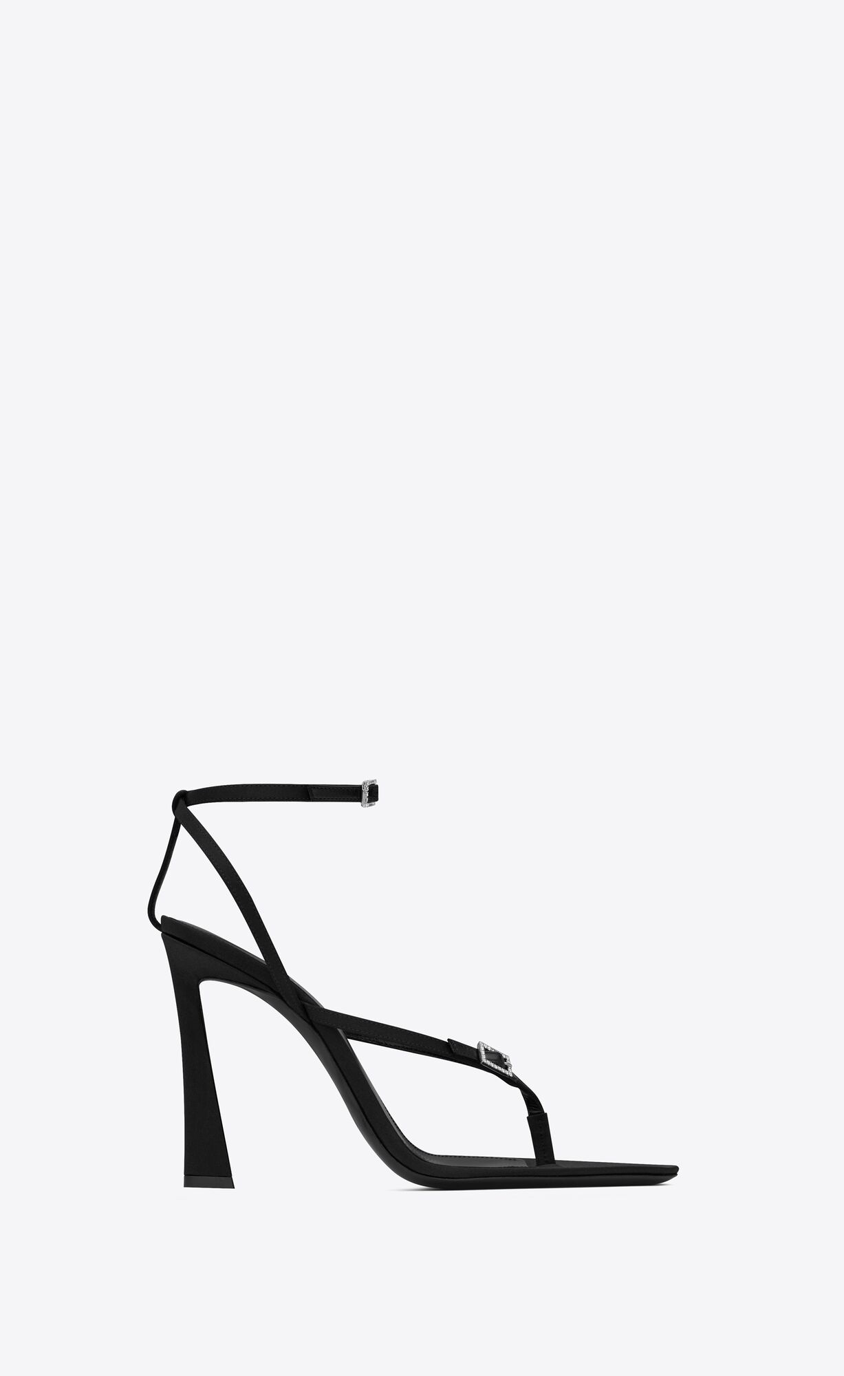 YSL Nadja Sandals In Crepe Satin Čierne | 86513-HBCJ