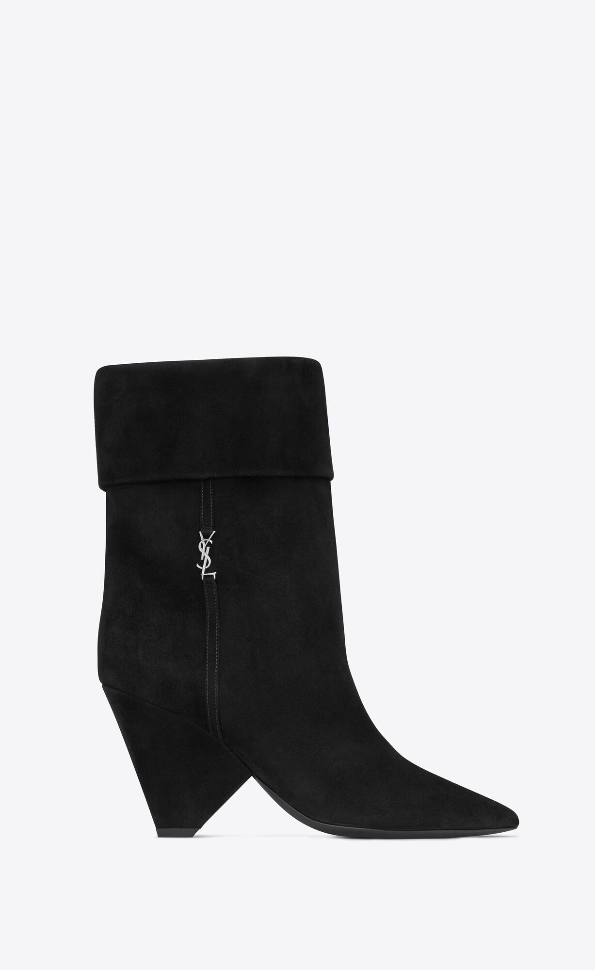 YSL Niki Booties In Semisove Noir | 80945-AYSI