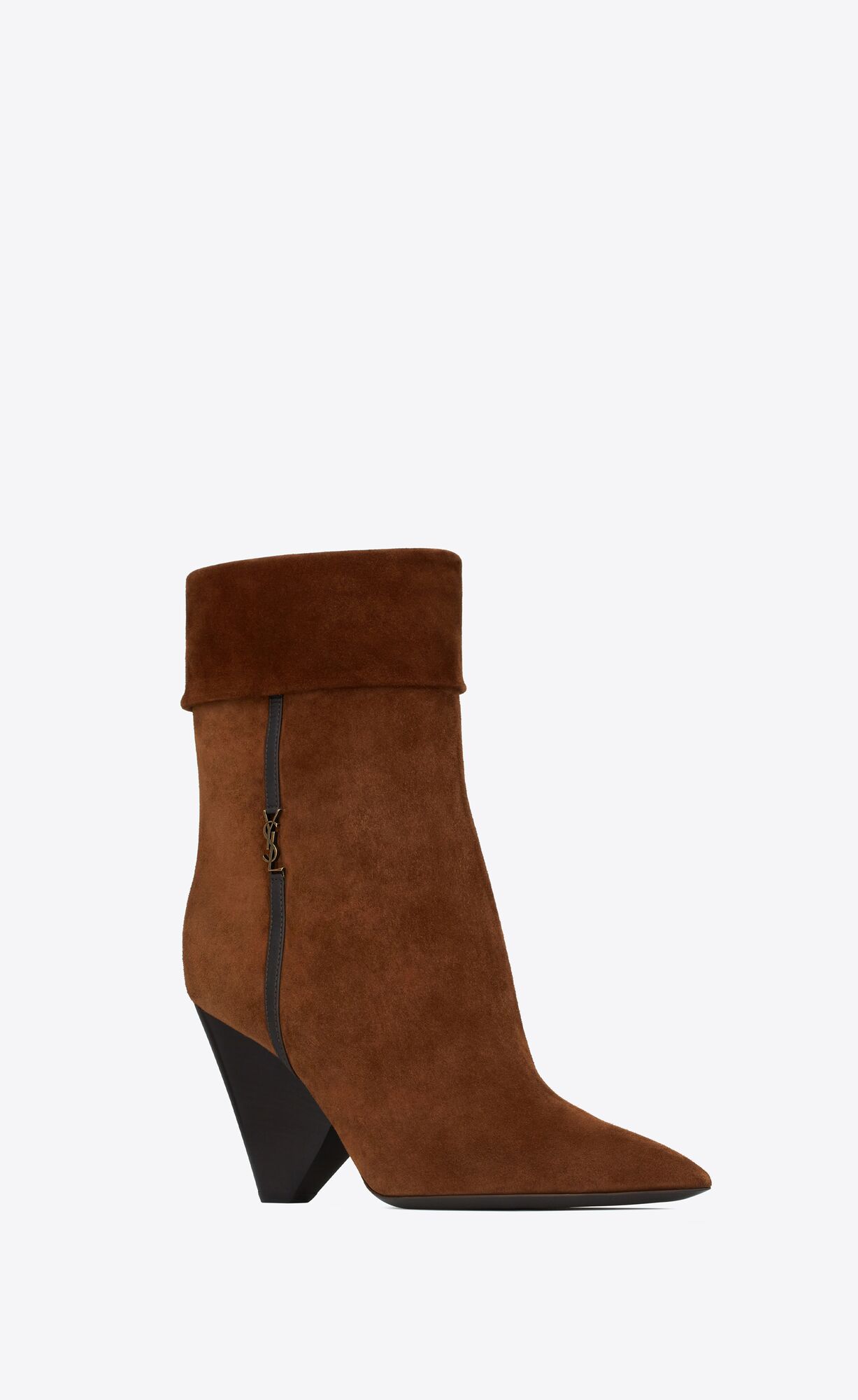 YSL Niki Booties In Semisove Tmavo | 61792-ADWN