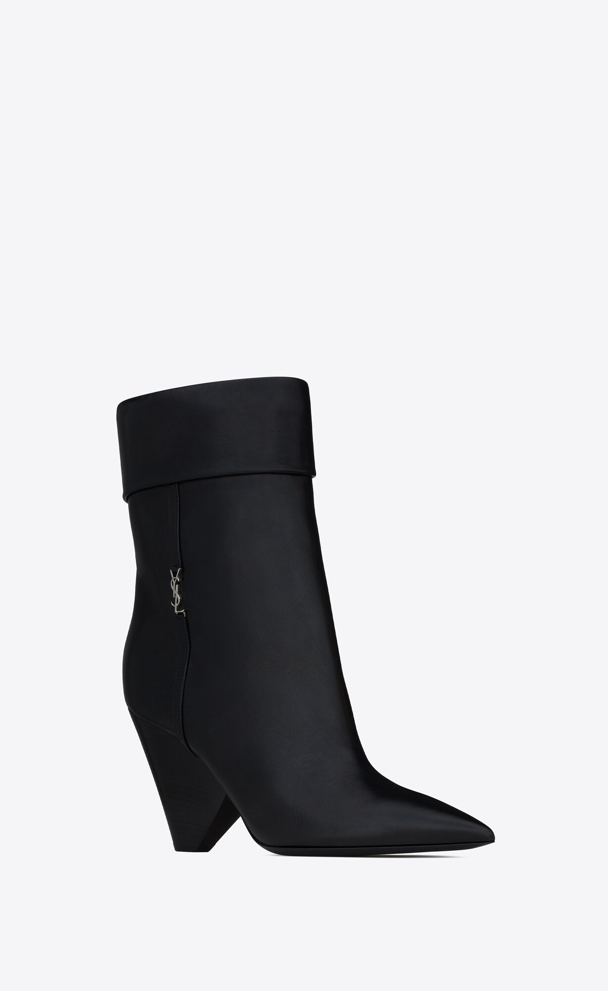 YSL Niki Booties In Smooth Kozene Čierne | 56098-VZAK