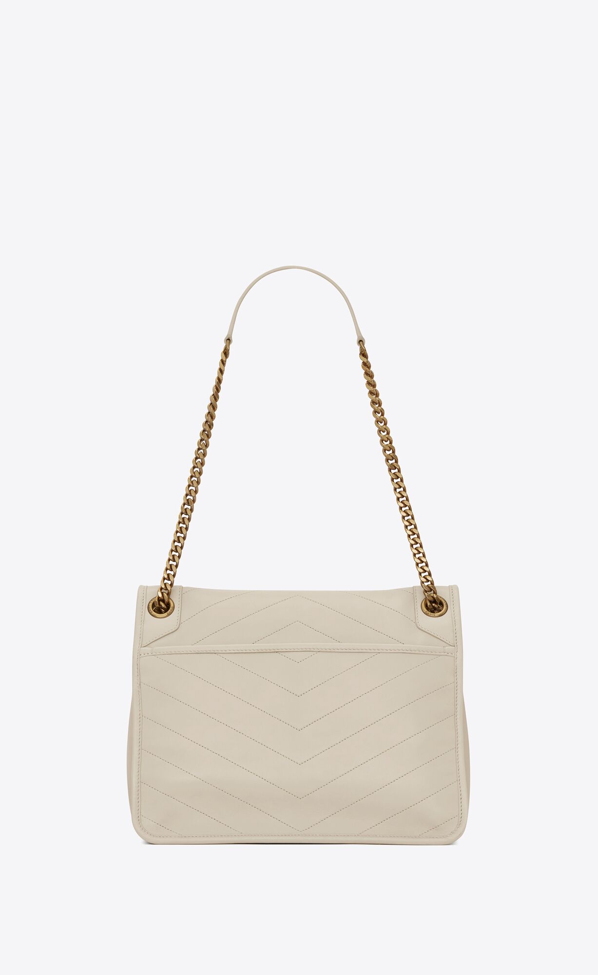 YSL Niki Medium Chain Bag In Lambskin Blanc Vintage | 05789-MBAN