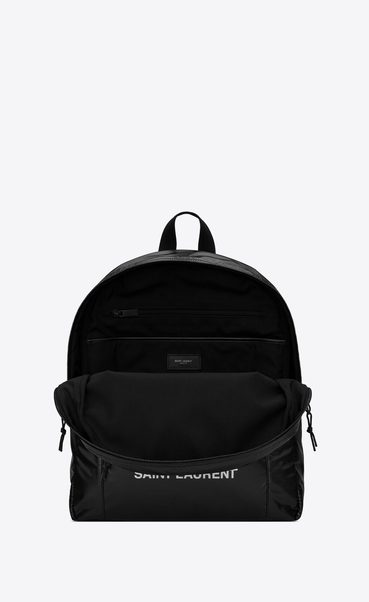 YSL Nuxx Backpack In Nylon Strieborne Čierne | 24738-IFBD