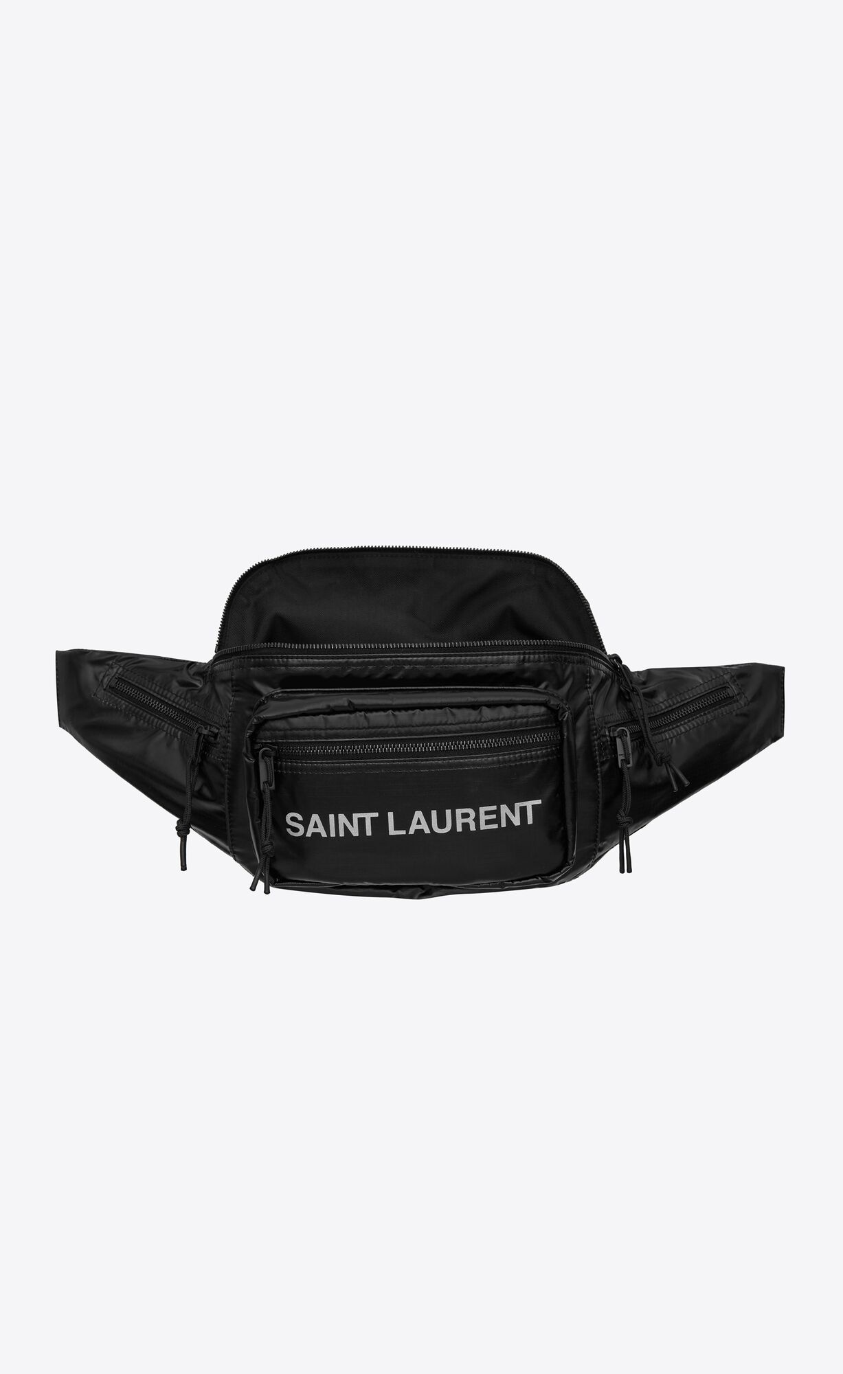 YSL Nuxx Crossbody Bag In Nylon Čierne Platina | 15894-WBCP