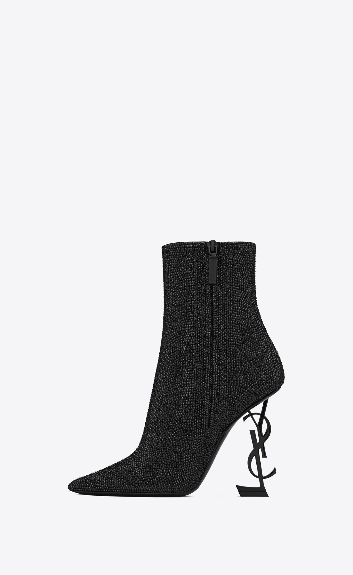 YSL Opyum Booties In Semisove And Rhinestone Čierne | 37581-QYDT