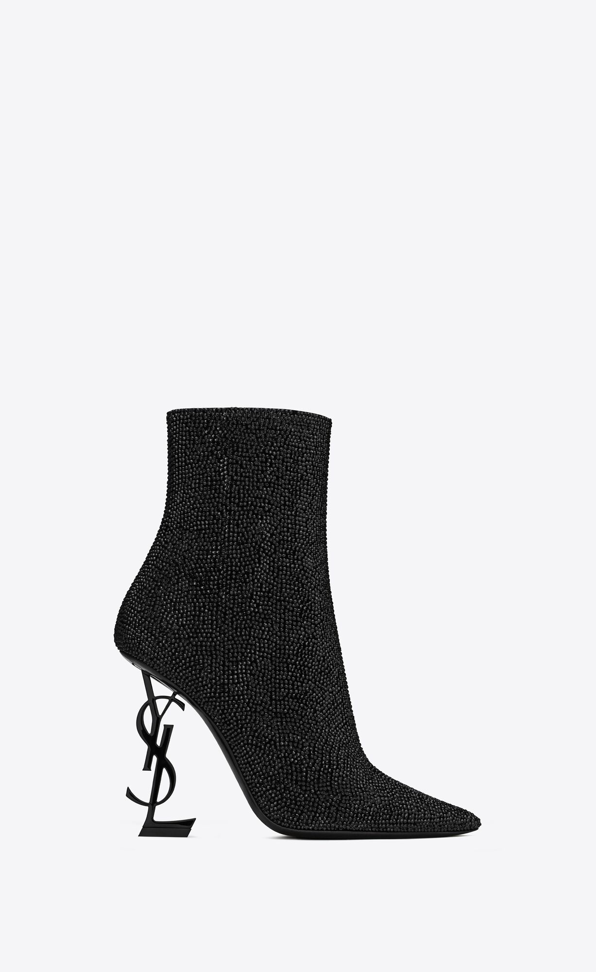 YSL Opyum Booties In Semisove And Rhinestone Čierne | 37581-QYDT