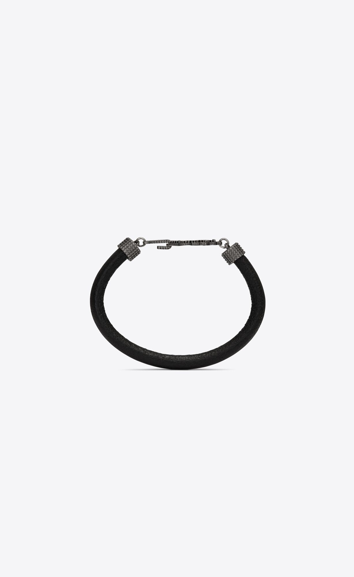 YSL Opyum Bracelet In Crinkled Kozene And Metal Čierne | 14857-WEPT