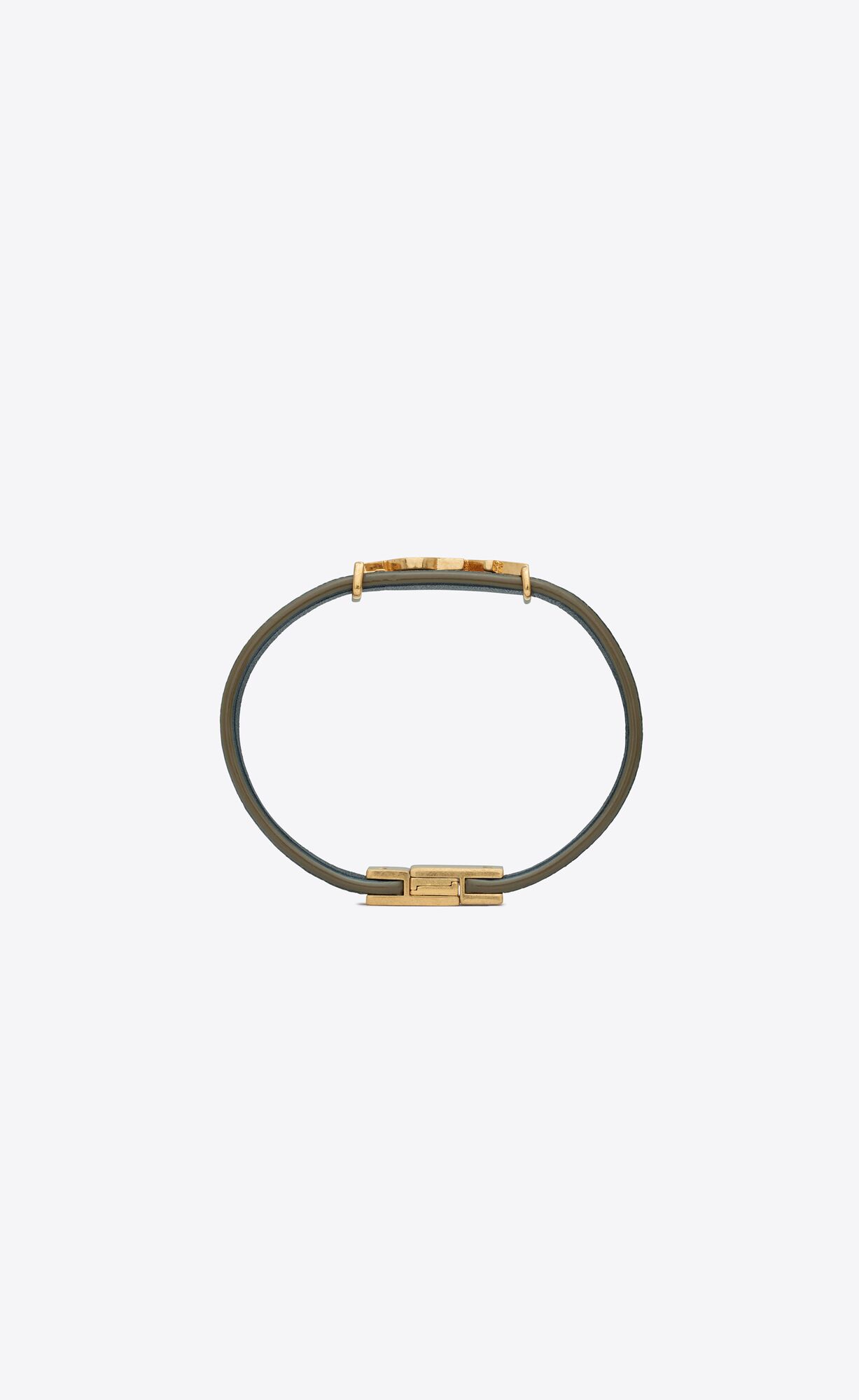 YSL Opyum Bracelet In Kozene And Metal Siva Hnedožltý | 23019-IFWK