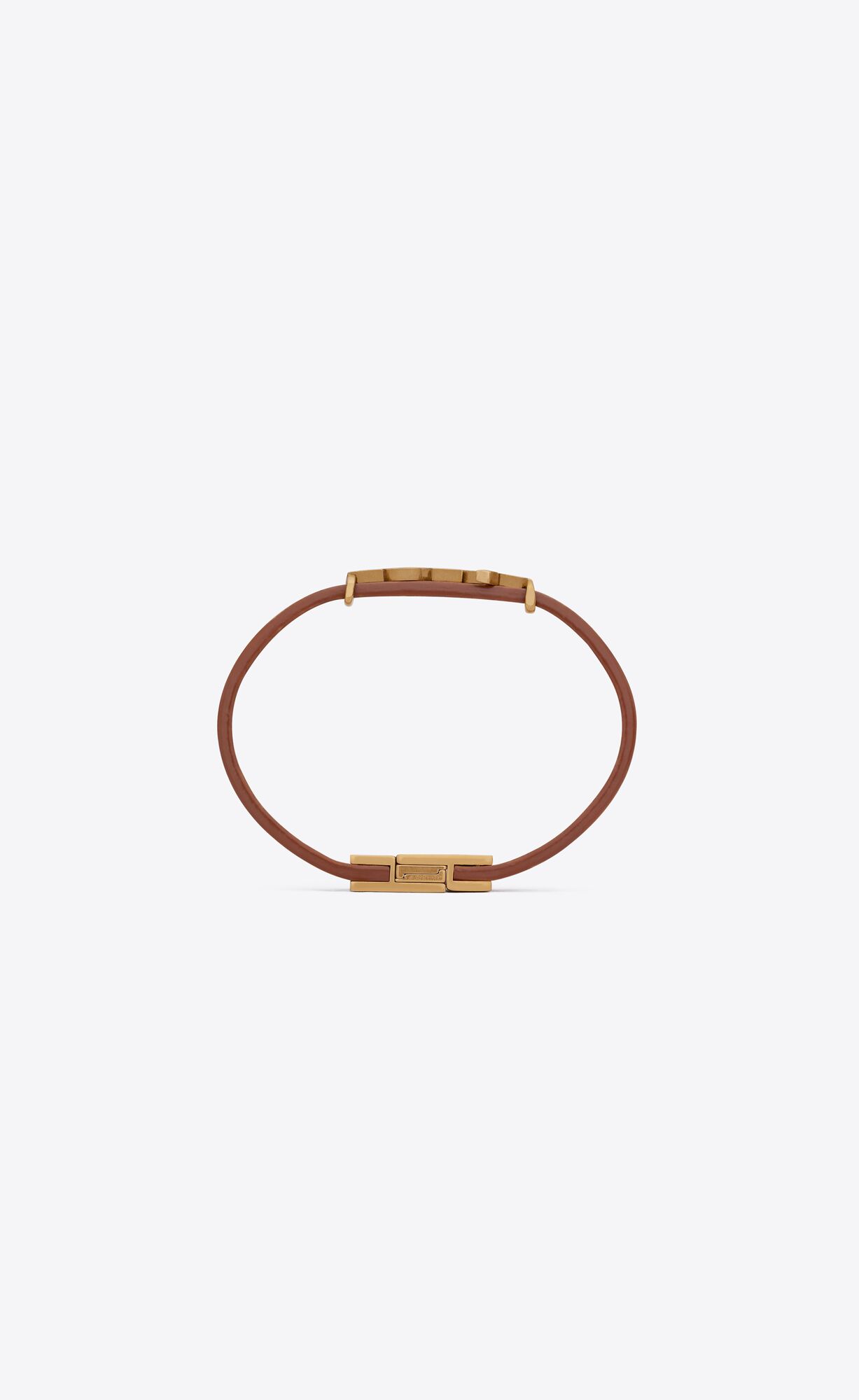 YSL Opyum Bracelet In Vegetable-tanned Kozene And Metal Hnede Zlate | 71058-FRUQ