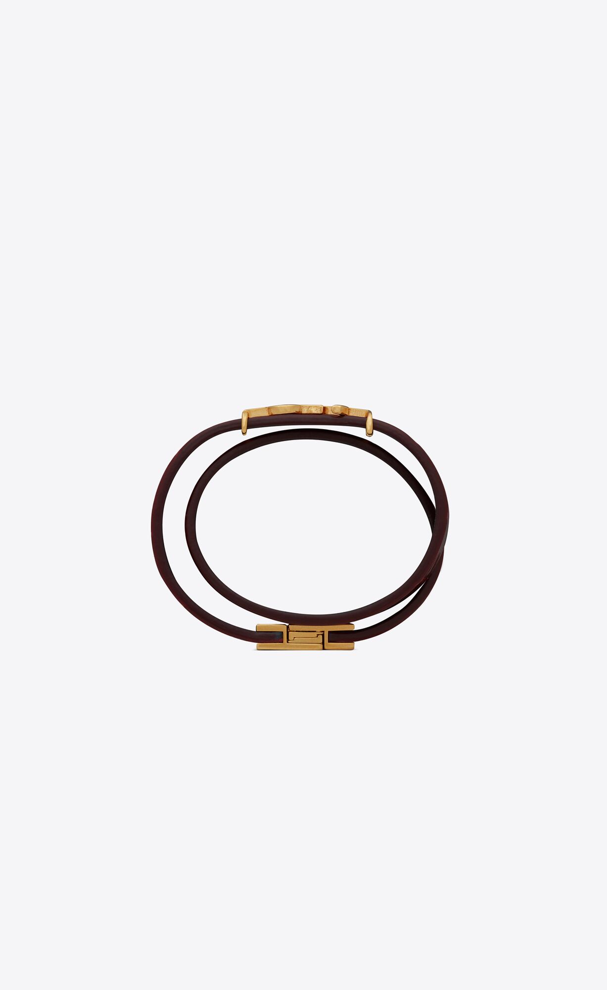 YSL Opyum Double Wrap Bracelet In Crocodile-embossed Kozene And Metal Tmavo Červené Zlate | 30471-KFIJ