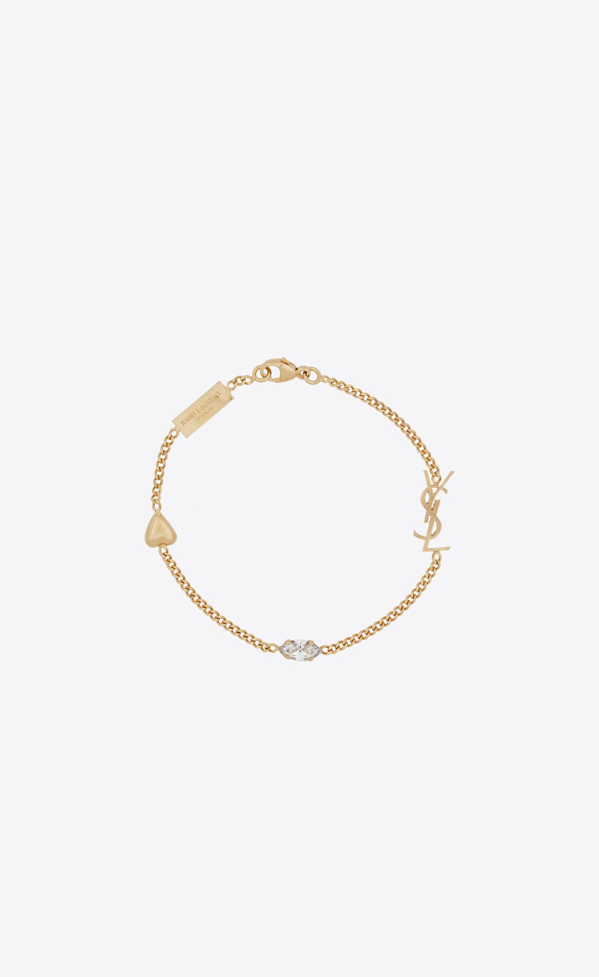 YSL Opyum Heart Charm Bracelet In Metal Zlate | 97304-JMFS