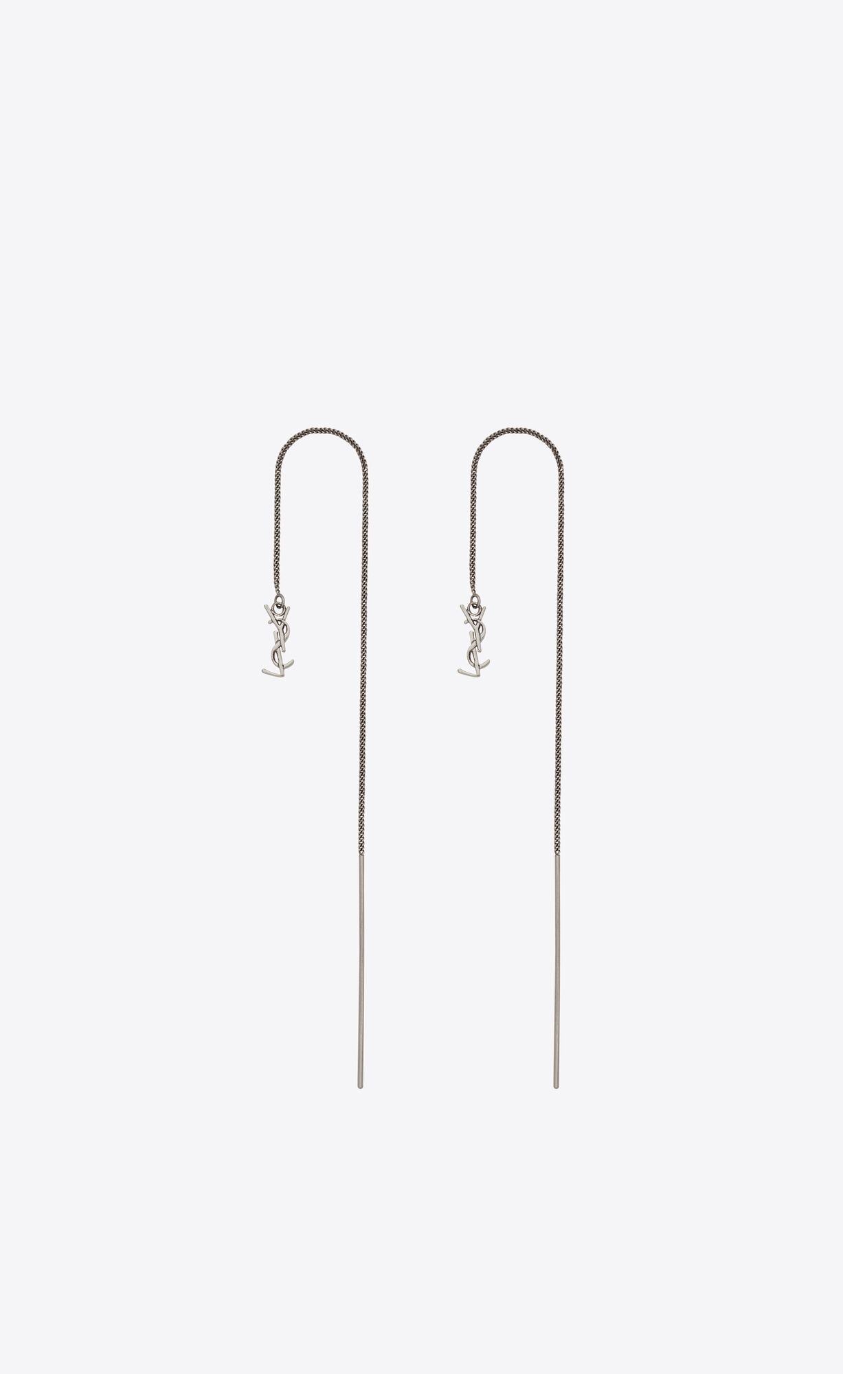 YSL Opyum Long Threader Earrings In Metal Mirror | 79468-DIVP