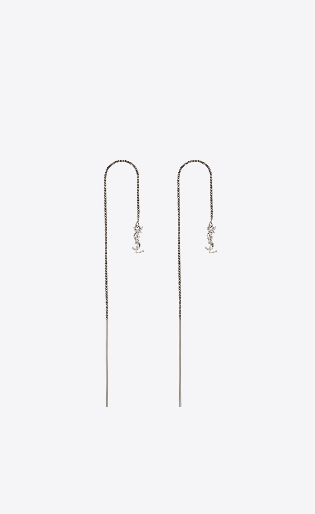 YSL Opyum Long Threader Earrings In Metal Mirror | 79468-DIVP