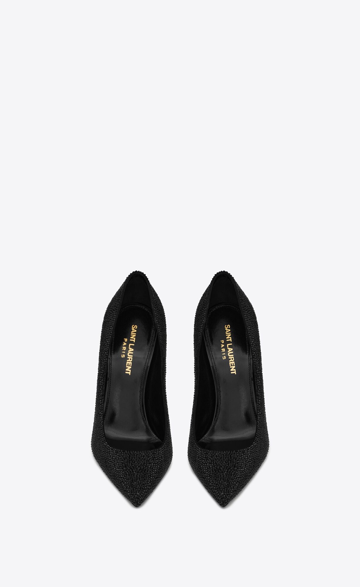 YSL Opyum Pumps In Semisove And Rhinestones Noir | 19084-YFJX