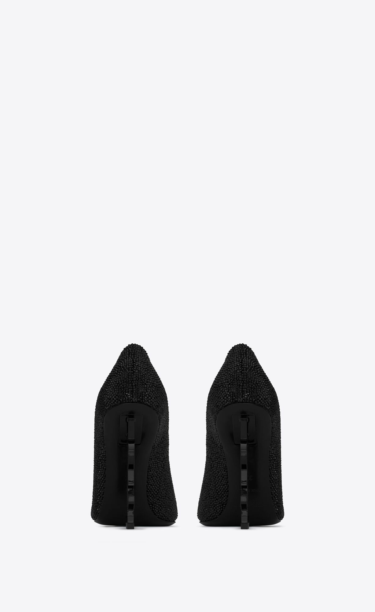 YSL Opyum Pumps In Semisove And Rhinestones Noir | 19084-YFJX