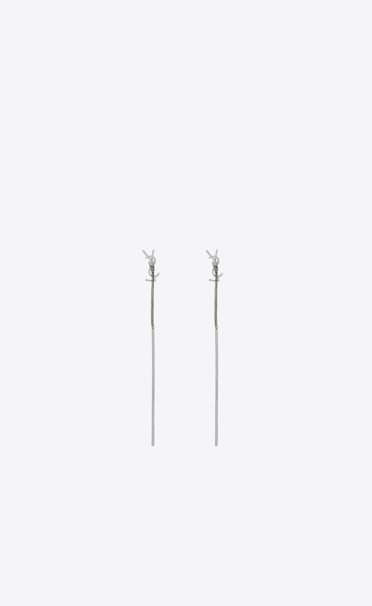 YSL Opyum Threader Earrings In Metal Mirror | 35108-BFTD