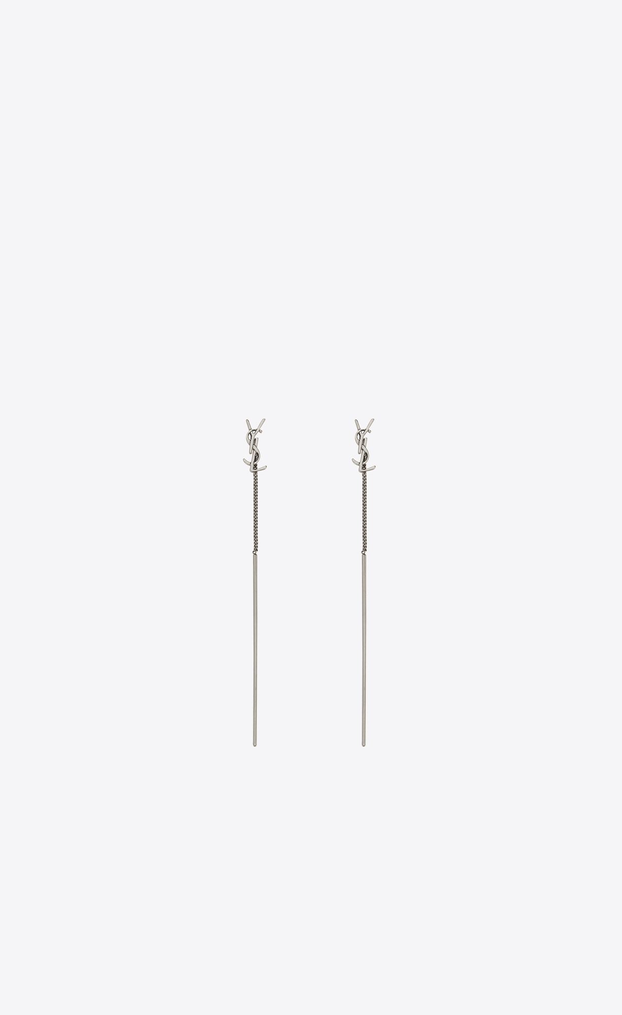 YSL Opyum Threader Earrings In Metal Mirror | 35108-BFTD