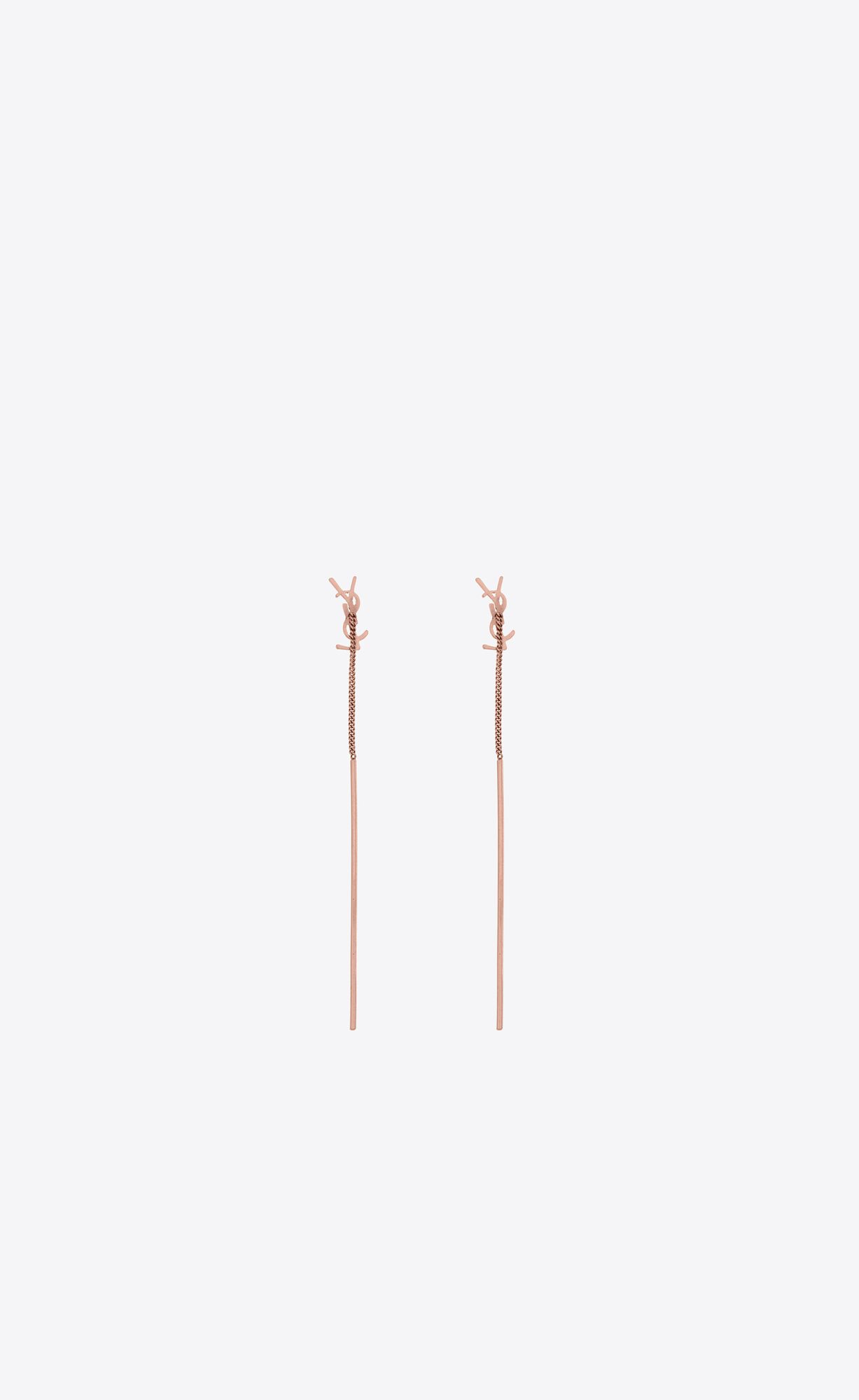 YSL Opyum Threader Earrings In Metal Ruzove Zlate | 67958-MHLN