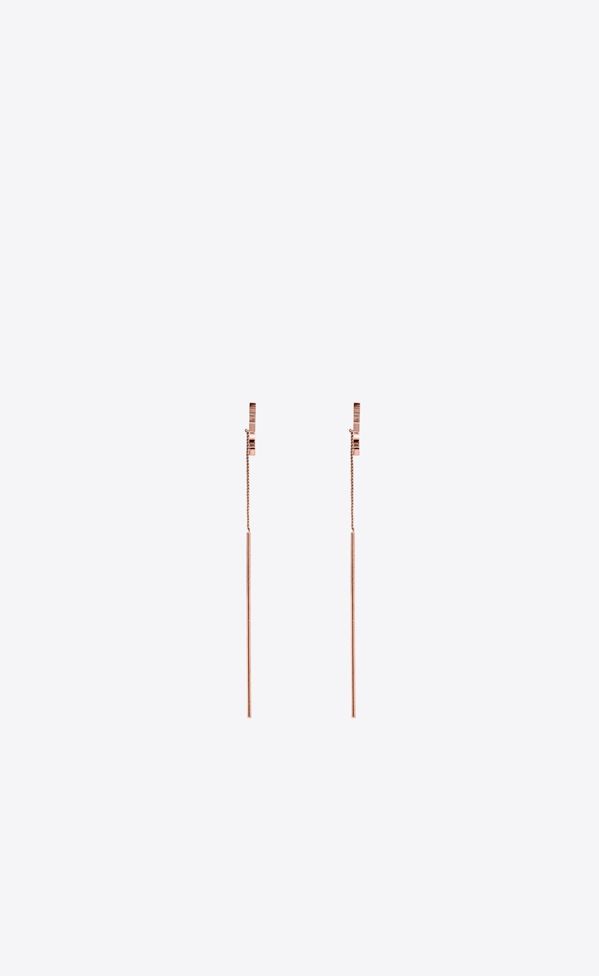 YSL Opyum Threader Earrings In Metal Ruzove Zlate | 67958-MHLN