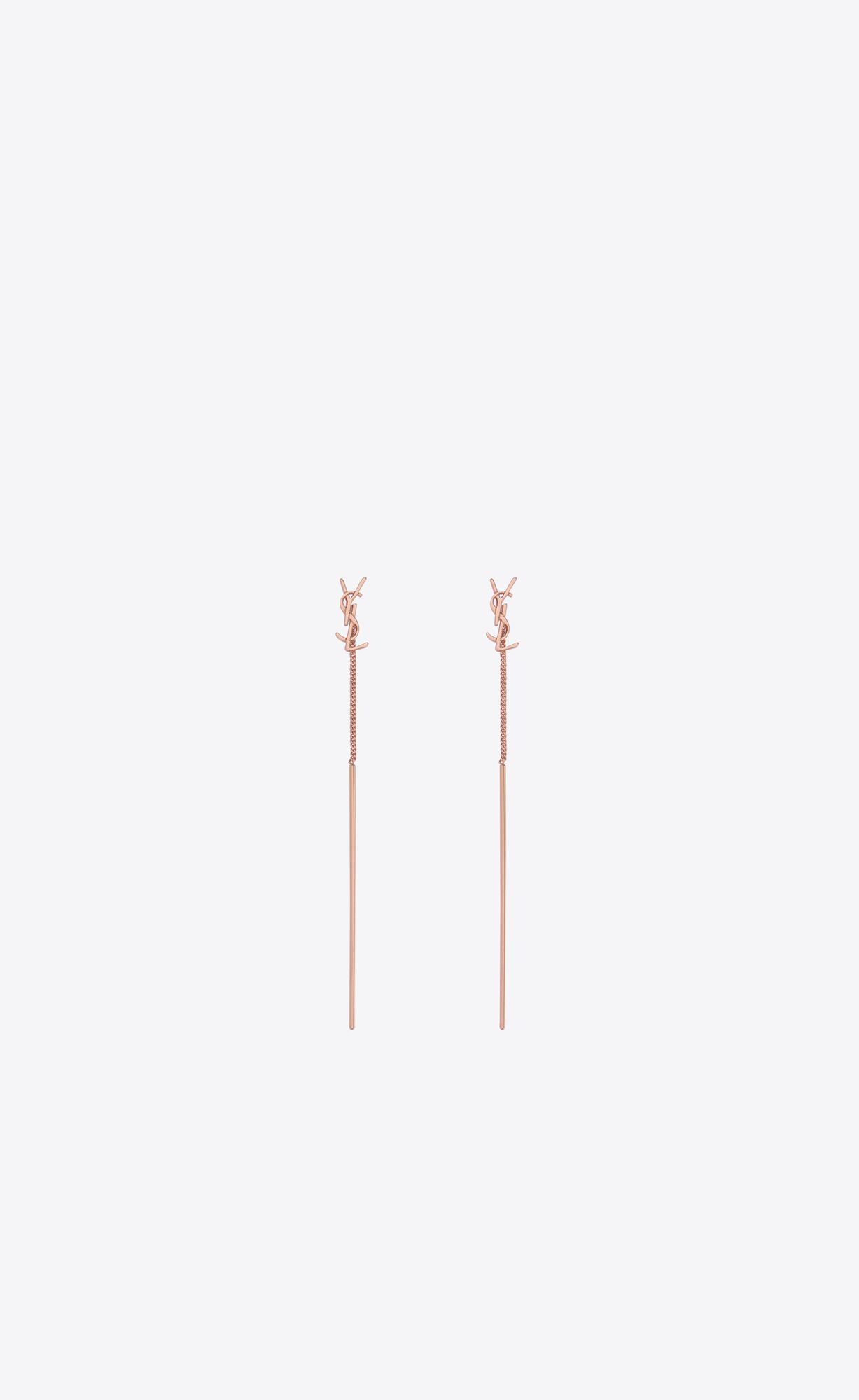 YSL Opyum Threader Earrings In Metal Ruzove Zlate | 67958-MHLN