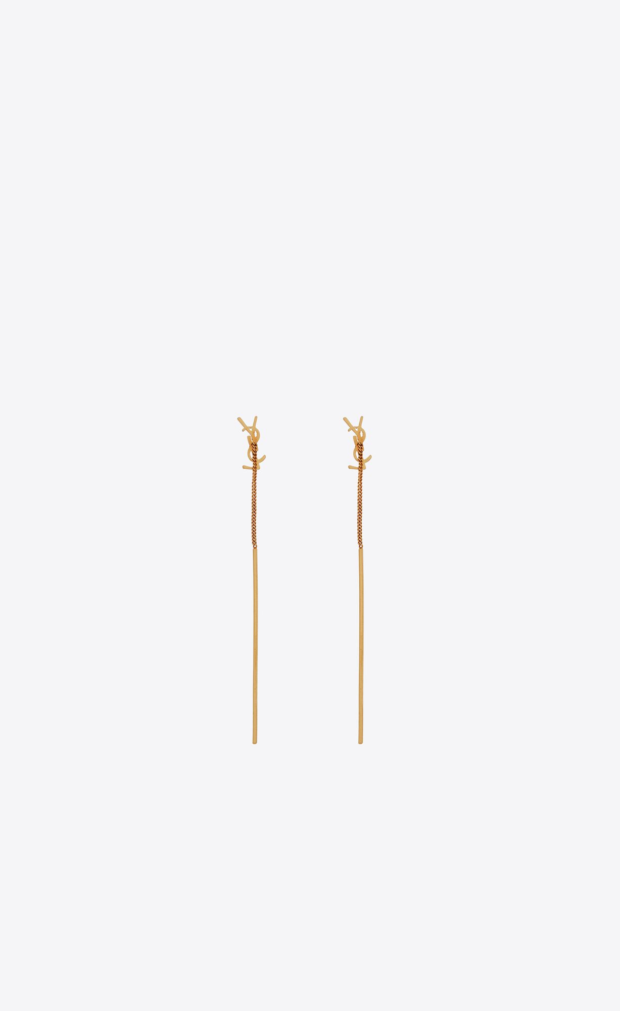 YSL Opyum Threader Earrings In Metal Zlate | 98261-FPLX