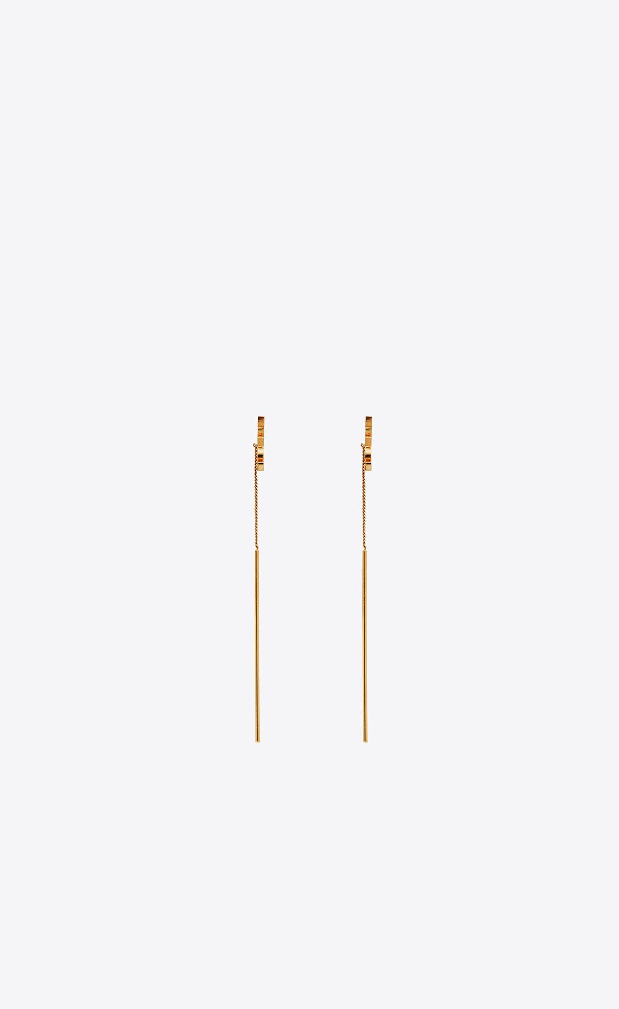 YSL Opyum Threader Earrings In Metal Zlate | 98261-FPLX