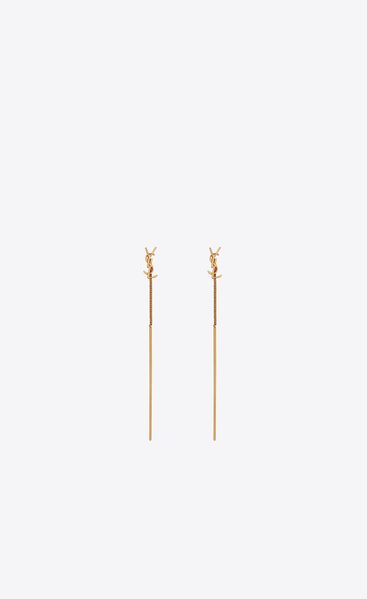 YSL Opyum Threader Earrings In Metal Zlate | 98261-FPLX