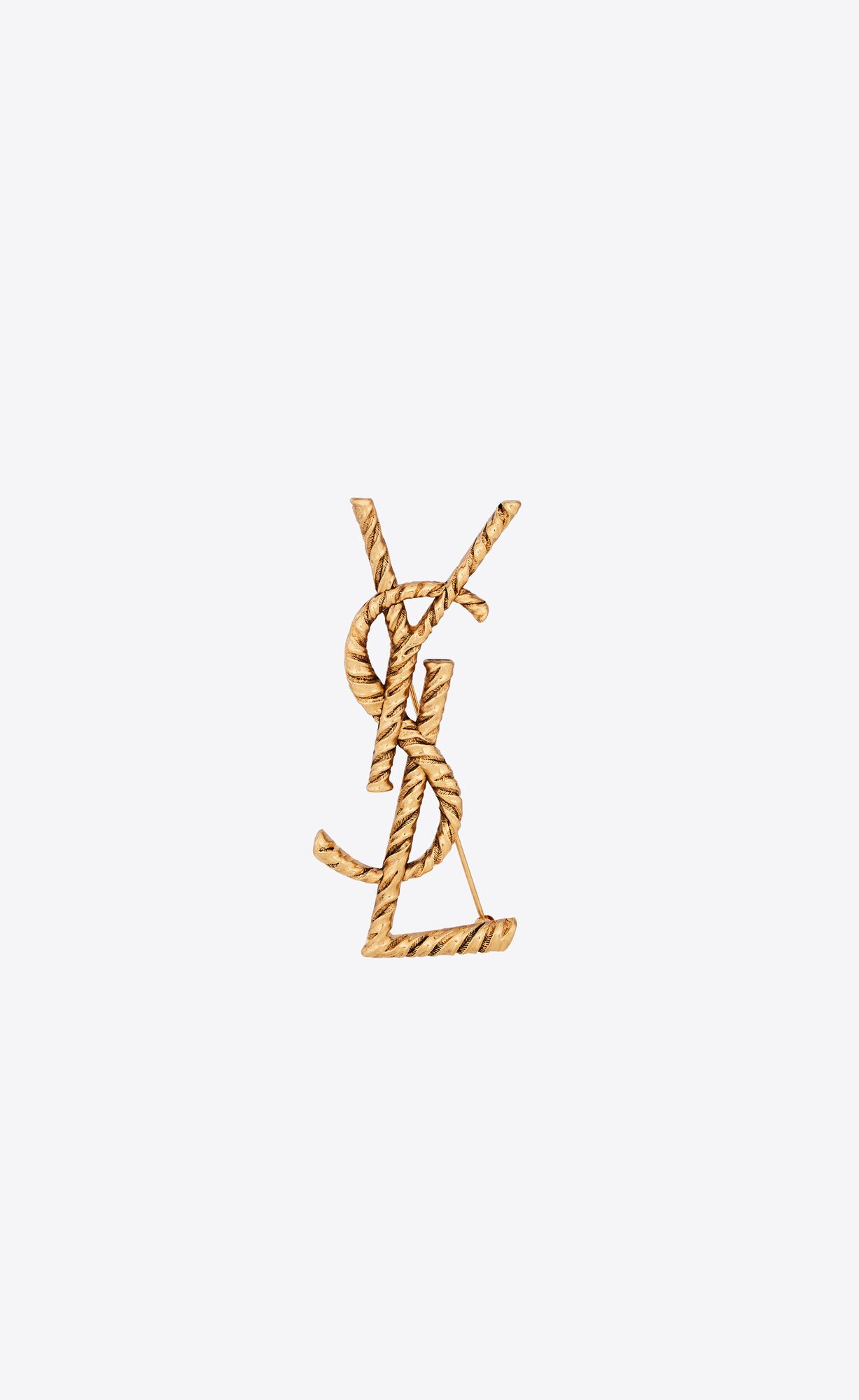 YSL Opyum Twisted Brooch In Metal Zlate | 47085-FMCT