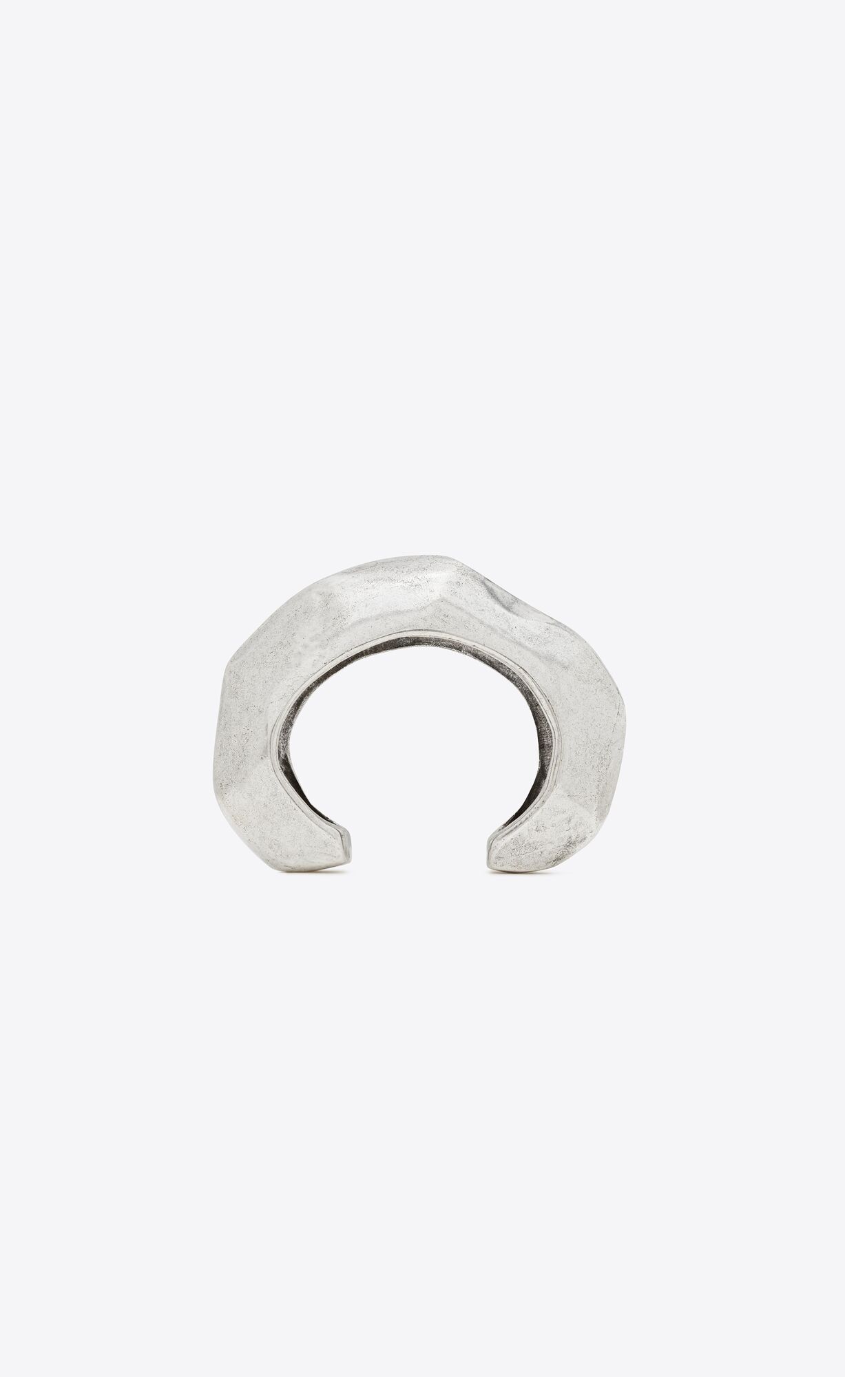 YSL Organic Arty Cuff Bracelet In Metal Strieborne | 24053-HBDF