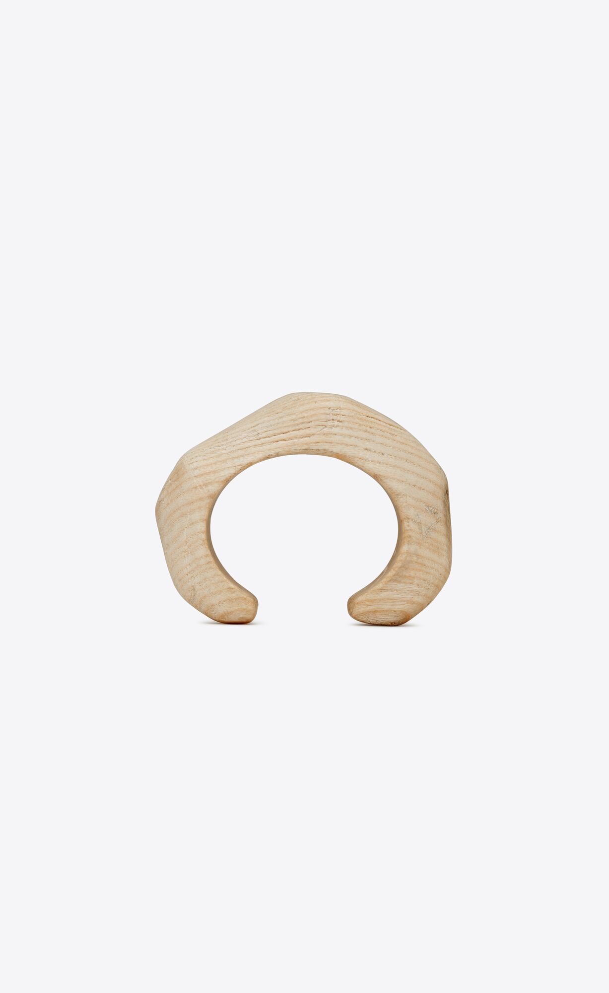 YSL Organic Arty Cuff Bracelet In Wood Strieborne Biele | 18964-XZYI