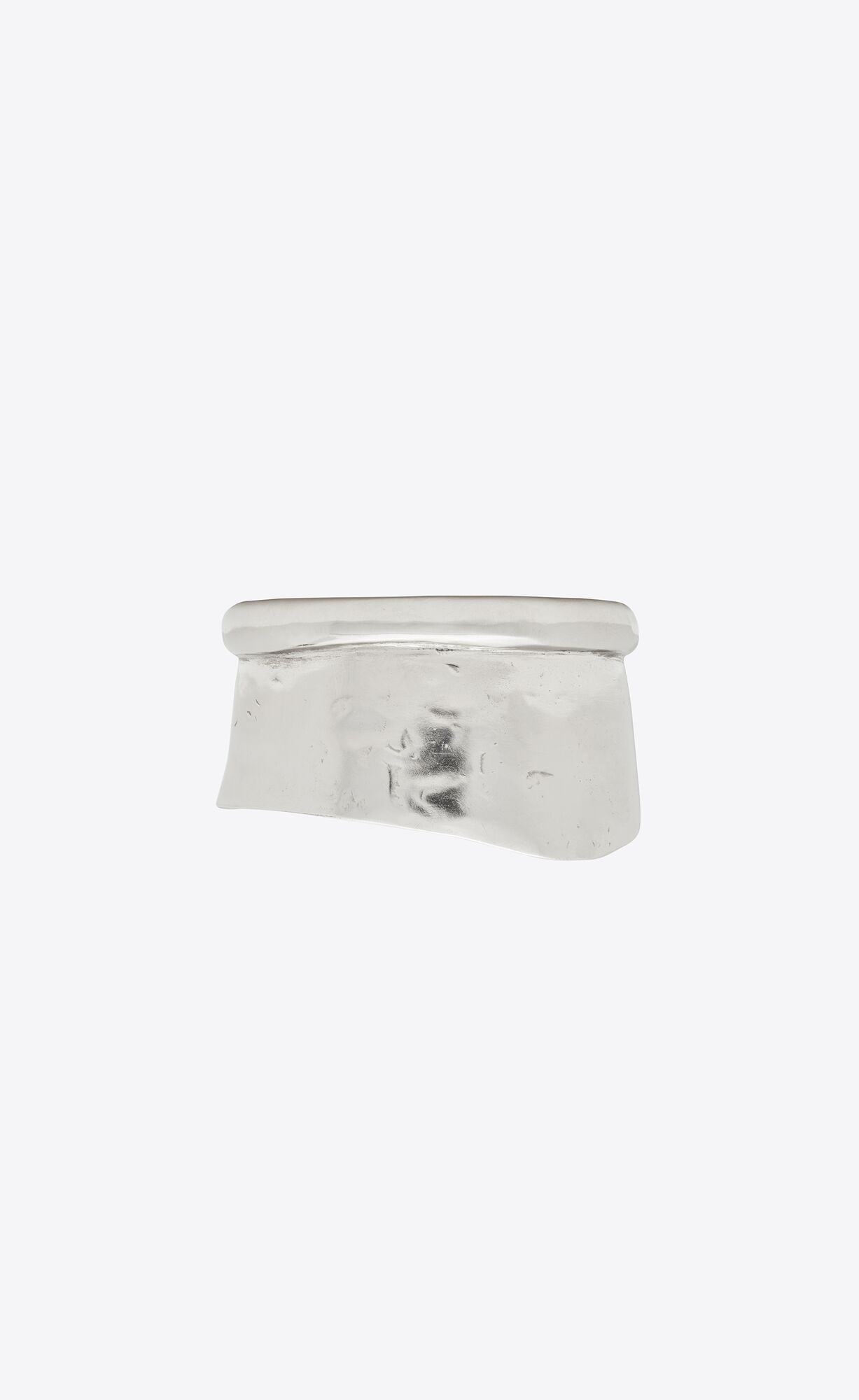 YSL Organic Wave Cuff Bracelet In Metal Strieborne | 57960-KDCR