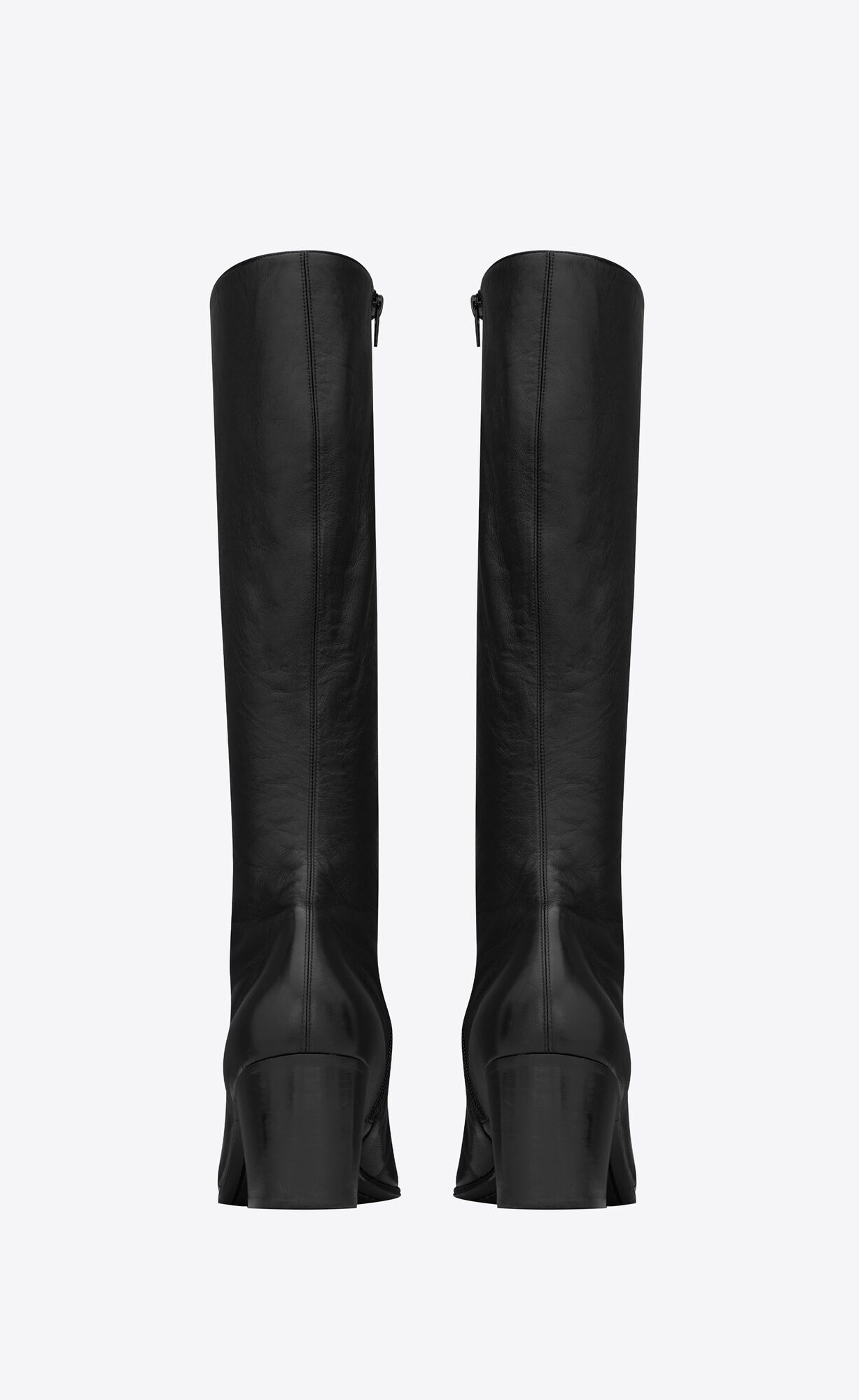 YSL Otto Zipped Boots In Smooth Kozene Noir | 91240-NRAD