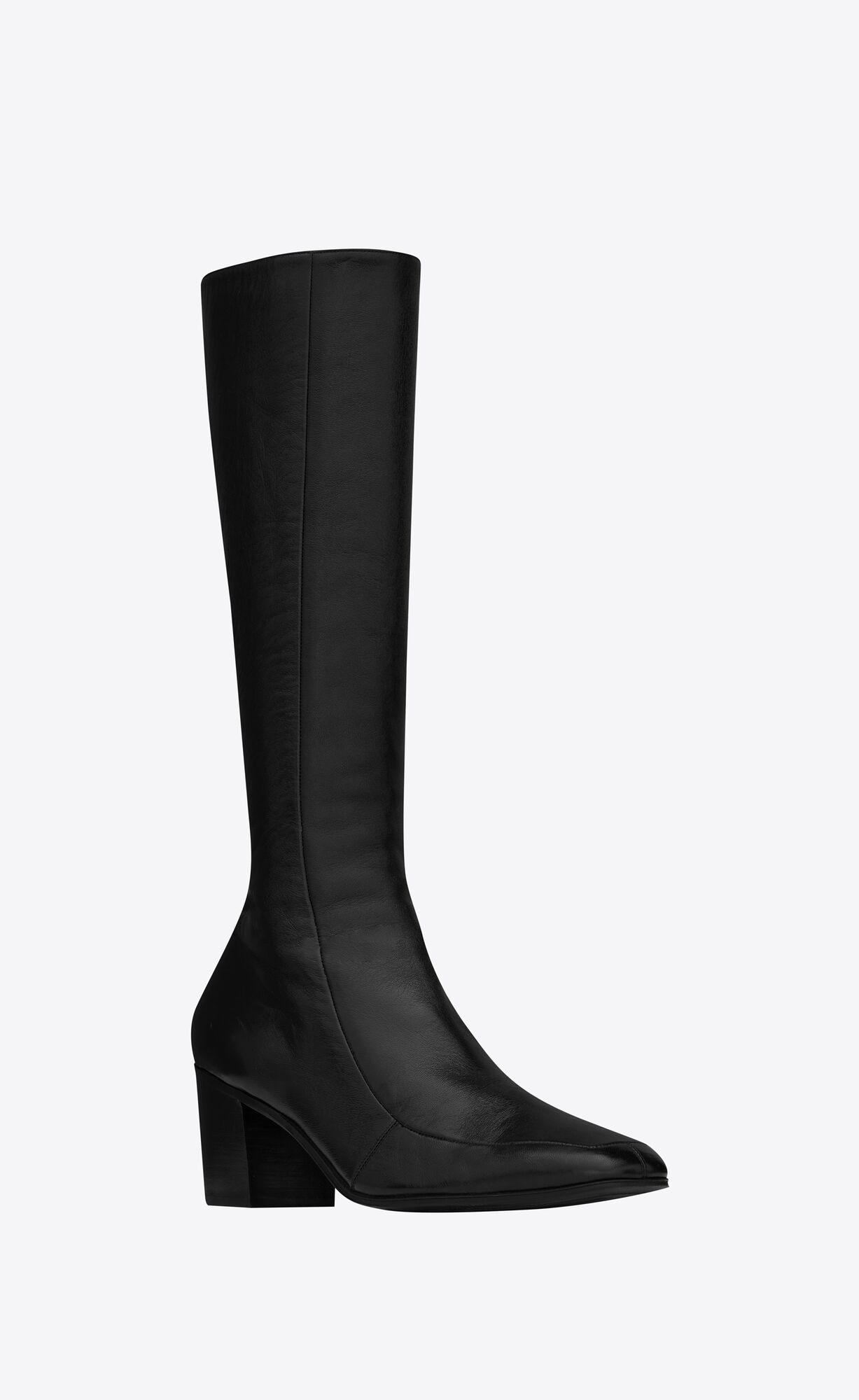 YSL Otto Zipped Boots In Smooth Kozene Noir | 91240-NRAD