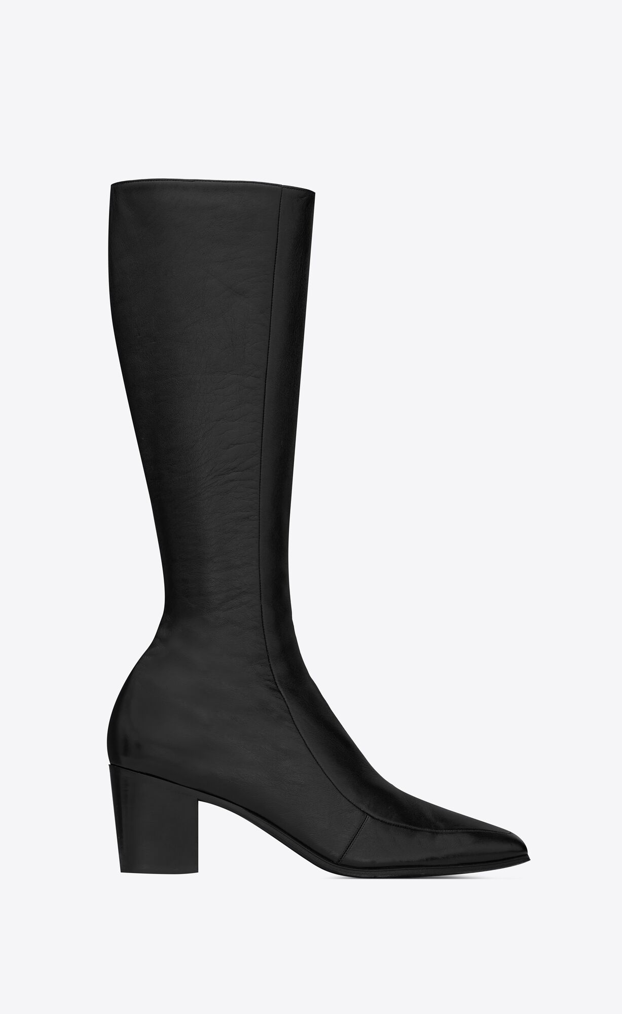 YSL Otto Zipped Boots In Smooth Kozene Noir | 91240-NRAD