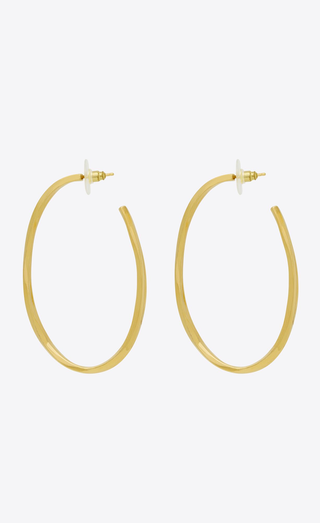 YSL Oval Hoop Earrings In Metal Zlate | 27538-ARZY