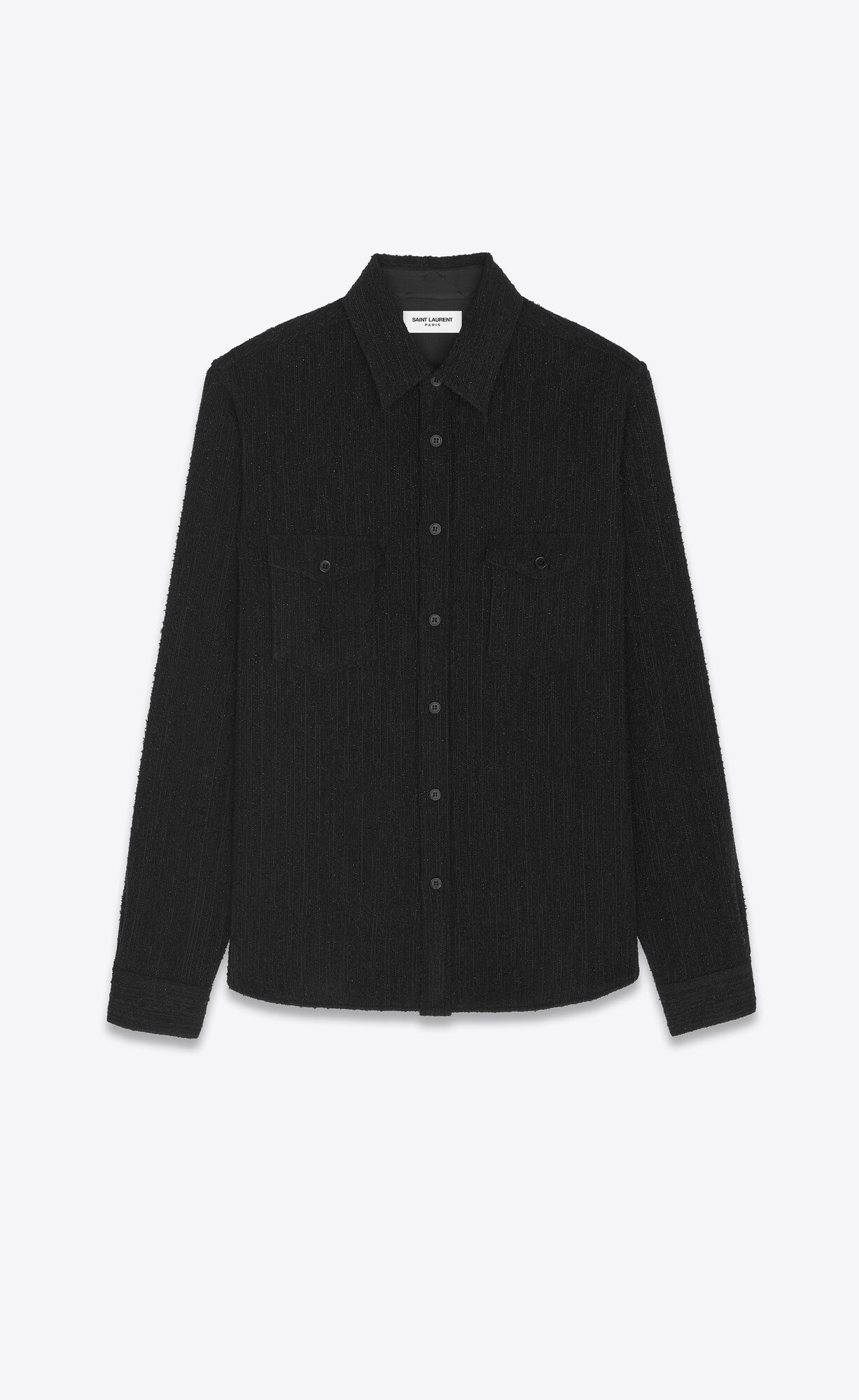 YSL Overshirt In Vlna Noir Blanc | 59840-CXGN