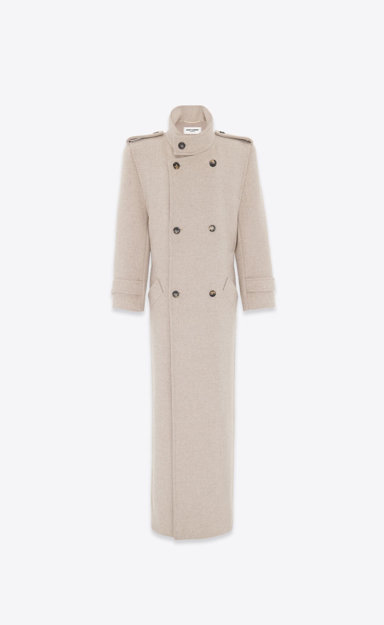 YSL Oversized Coat In Vlna Béžové | 03842-TAVN