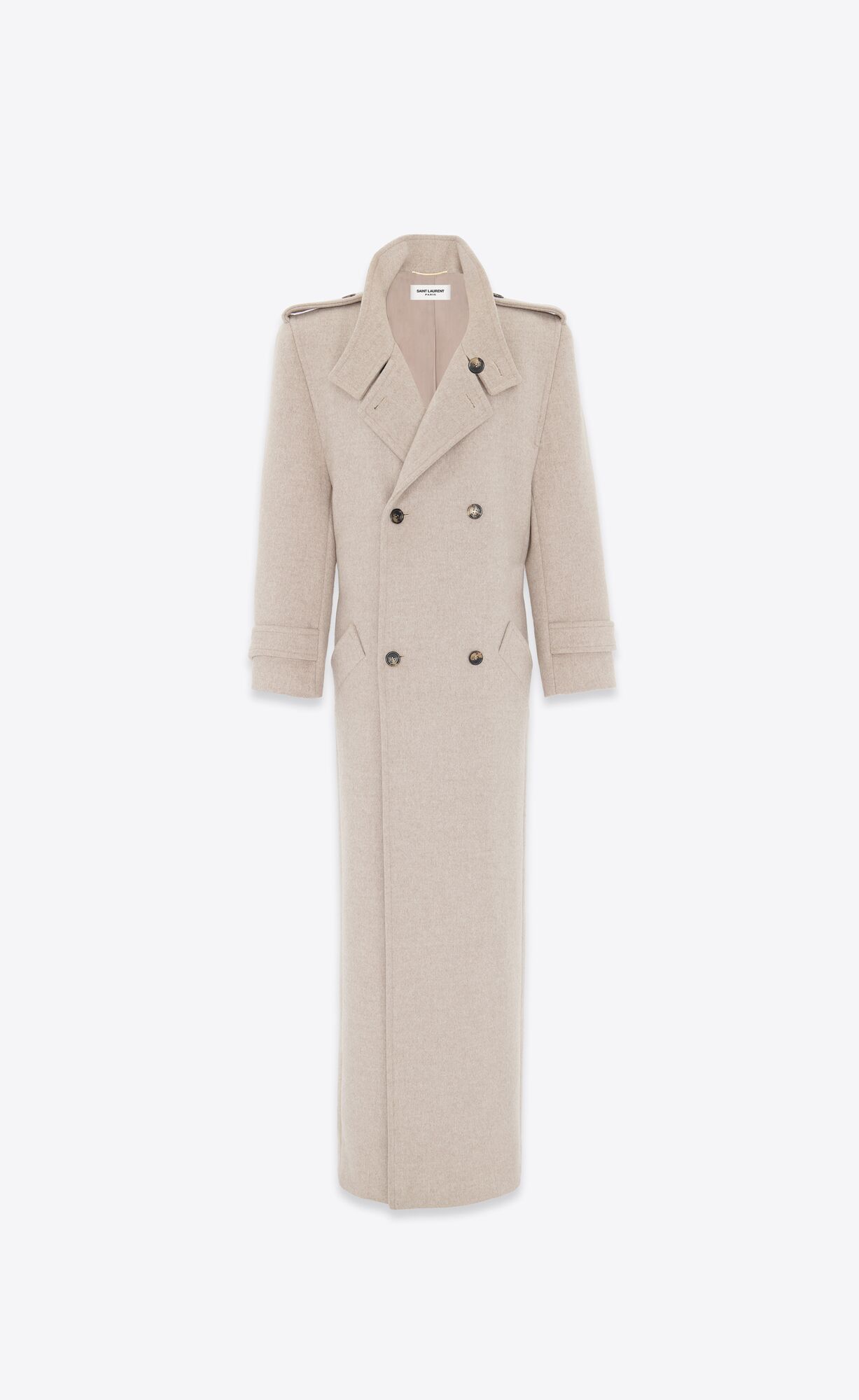 YSL Oversized Coat In Vlna Béžové | 03842-TAVN