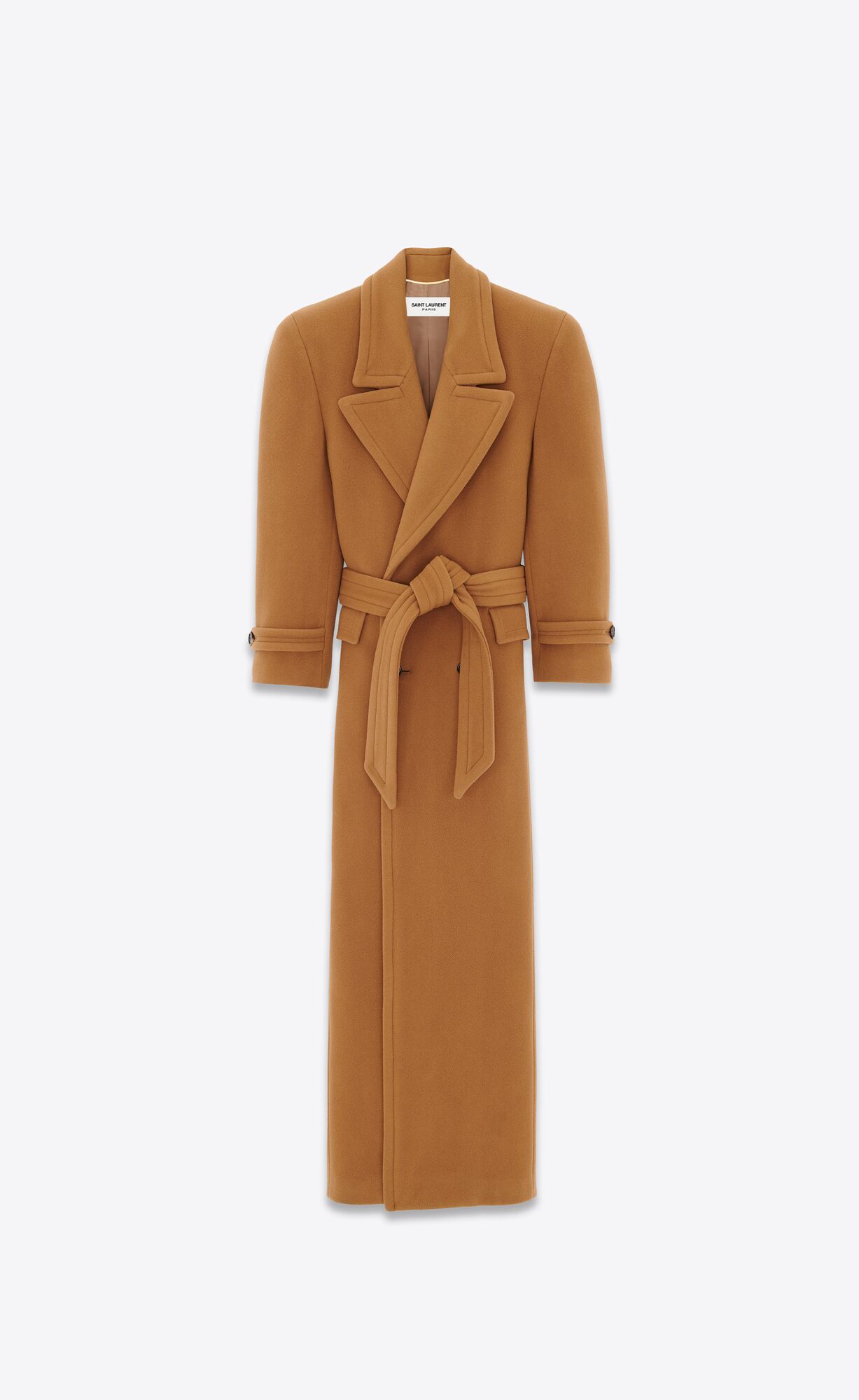 YSL Oversized Coat In Vlna Felt Tanin | 76893-DJUP