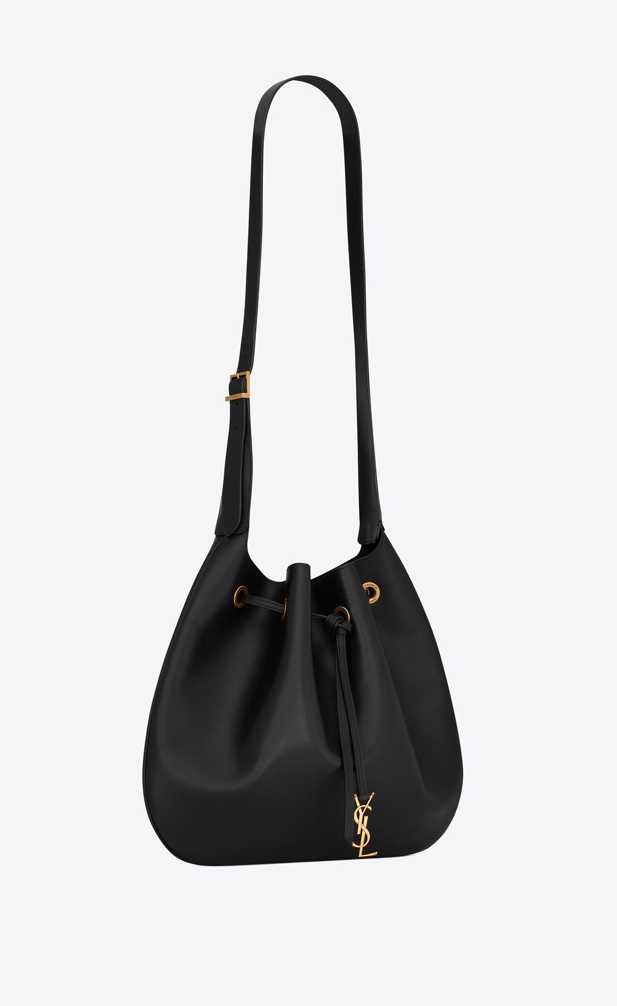 YSL Paris Vii Large Balerinky Hobo Bag In Smooth Kozene Čierne | 61340-SKPO